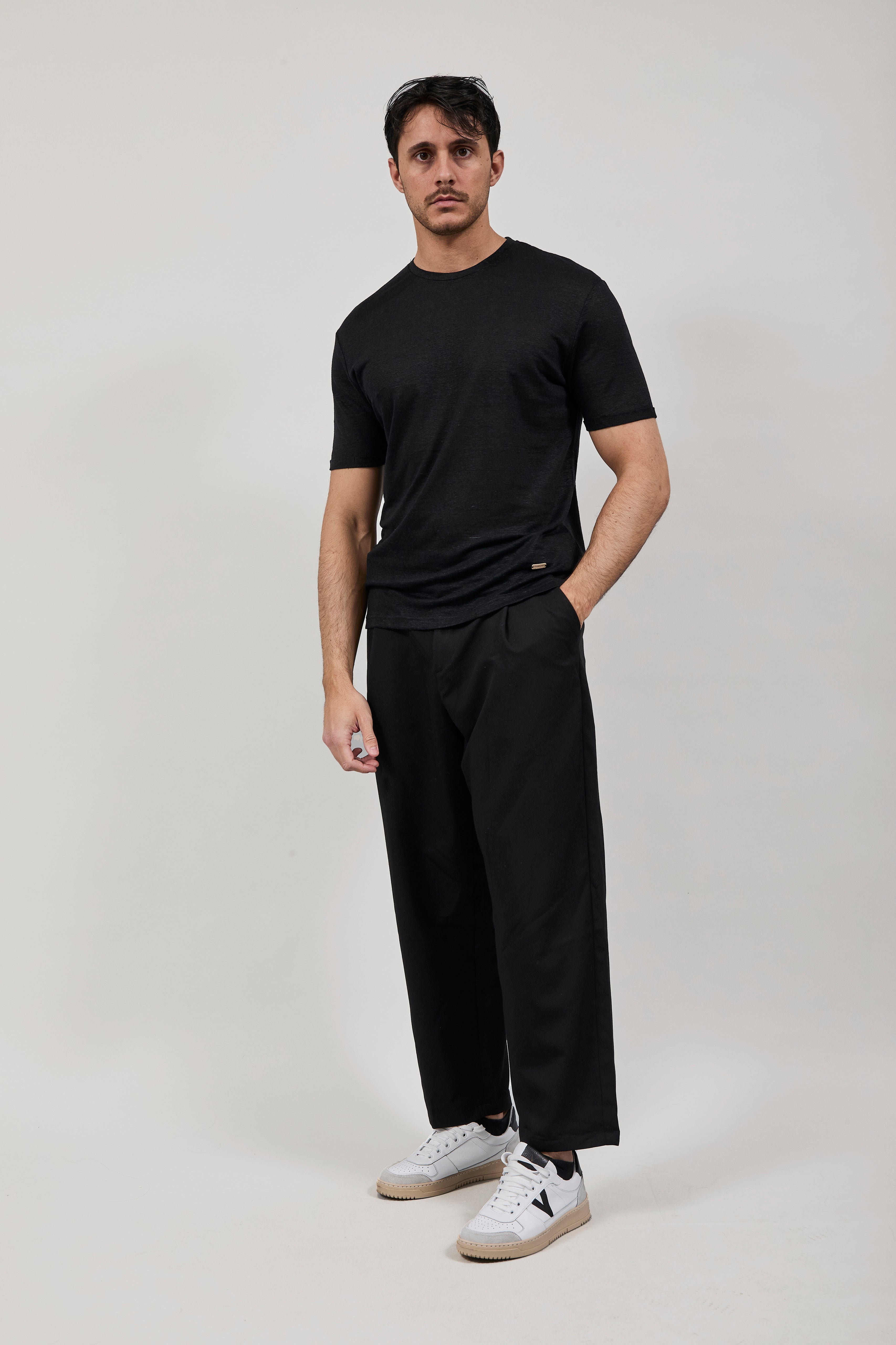 T-shirt Gianni Lupo Lino Nero 087