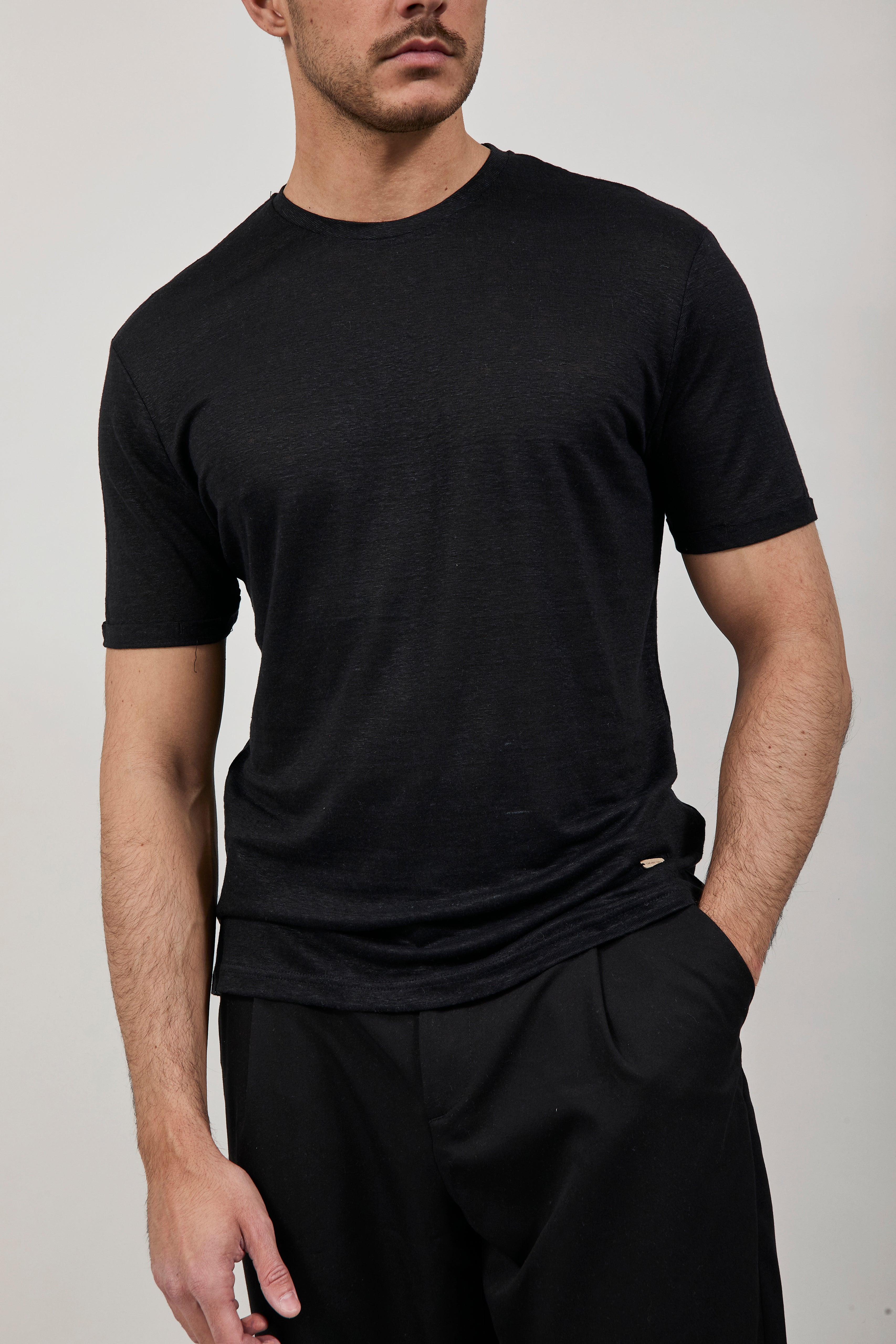 T-shirt Gianni Lupo Lino Nero 087