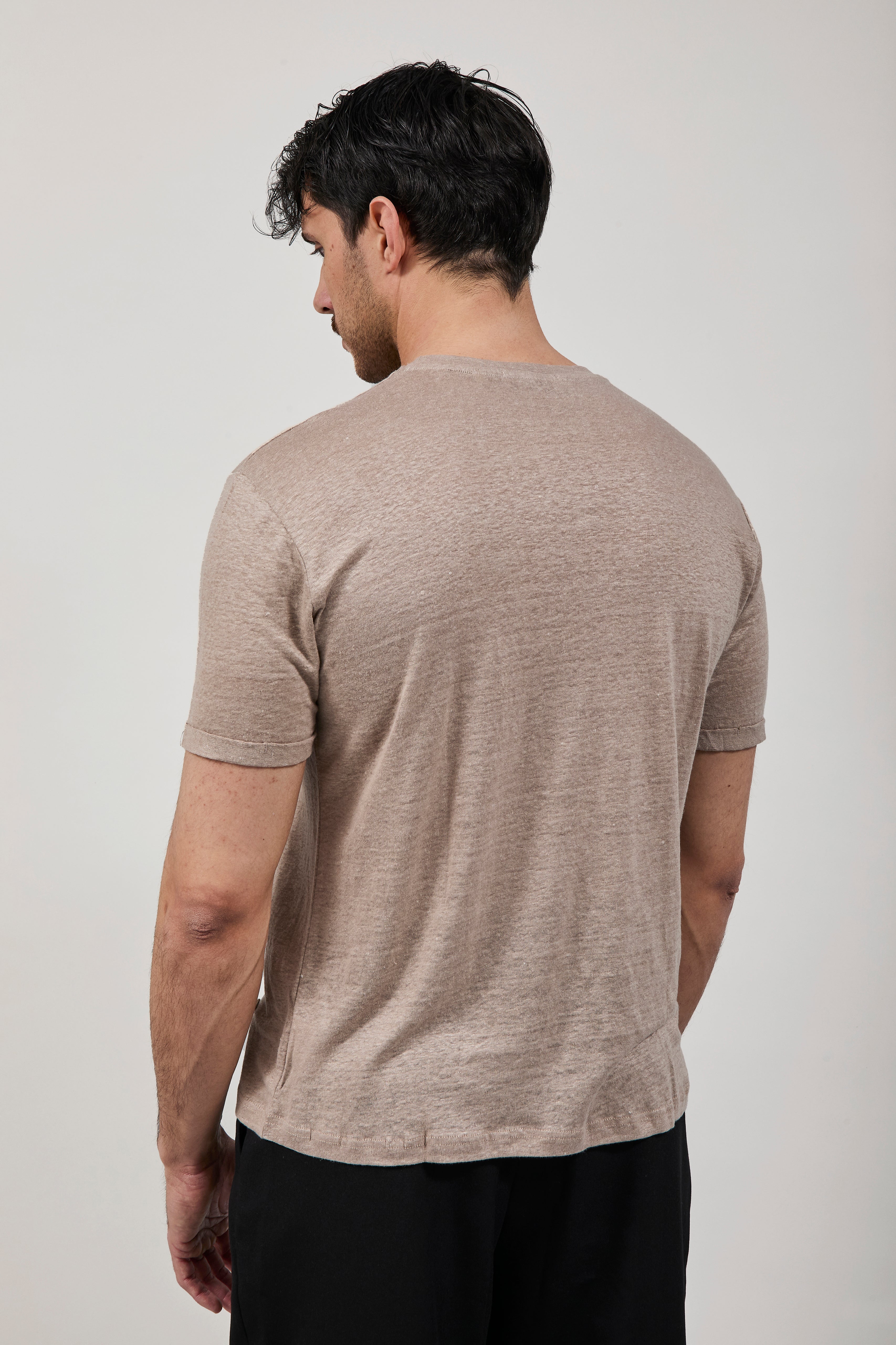 T-shirt Gianni Lupo Lino Mud 087