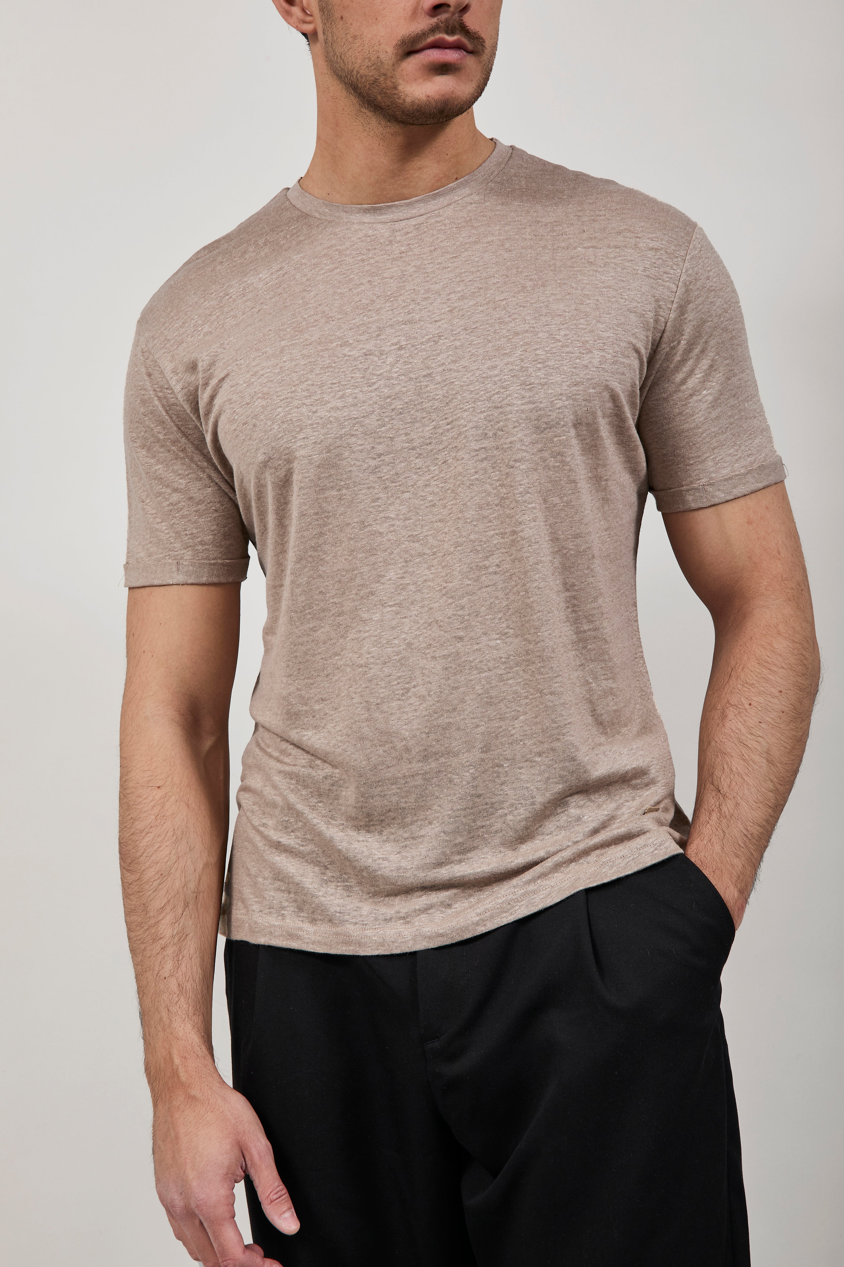 T-shirt Gianni Lupo Lino Mud 087