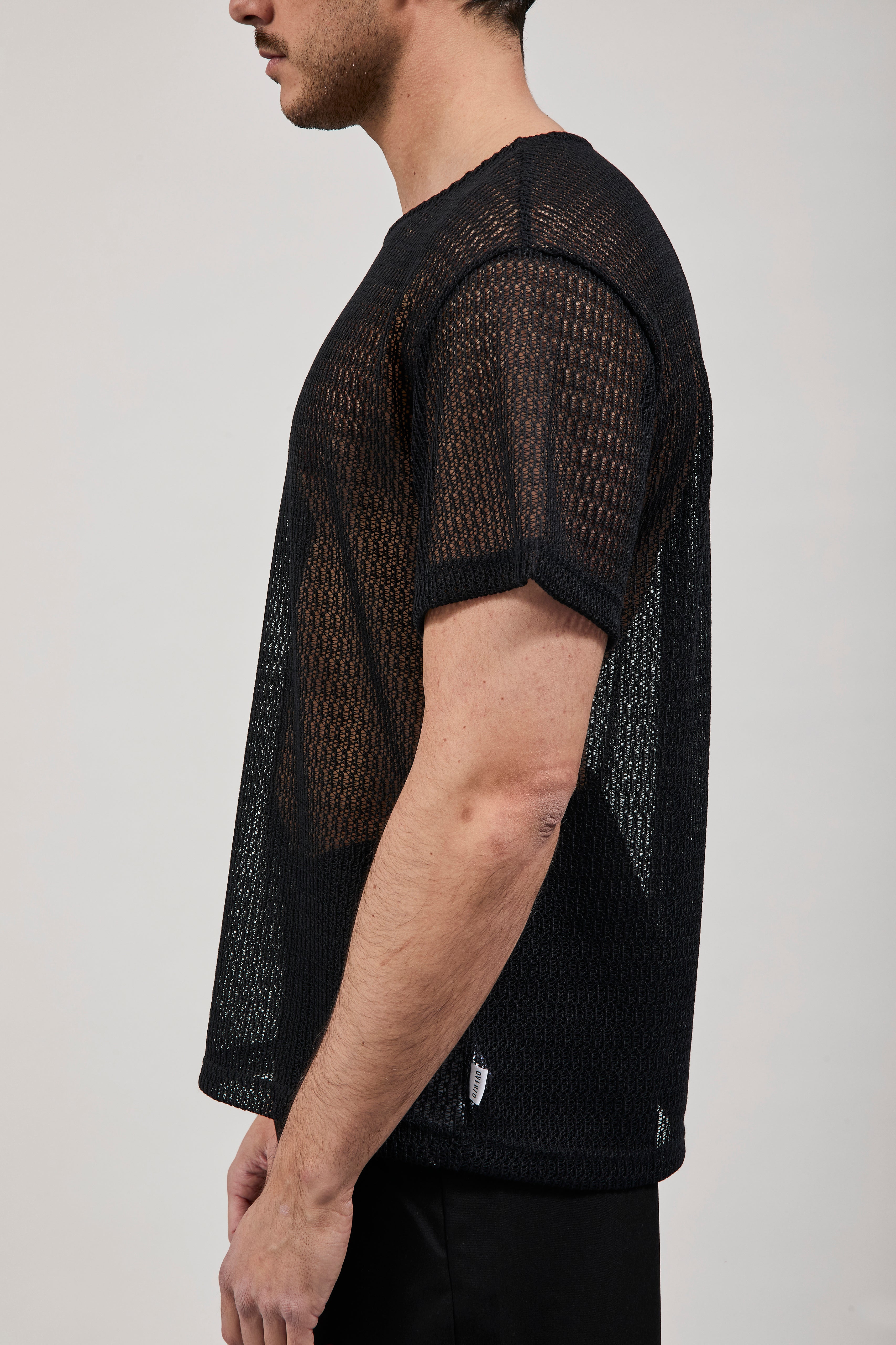 Maglia Over-d Traforata Nero T49