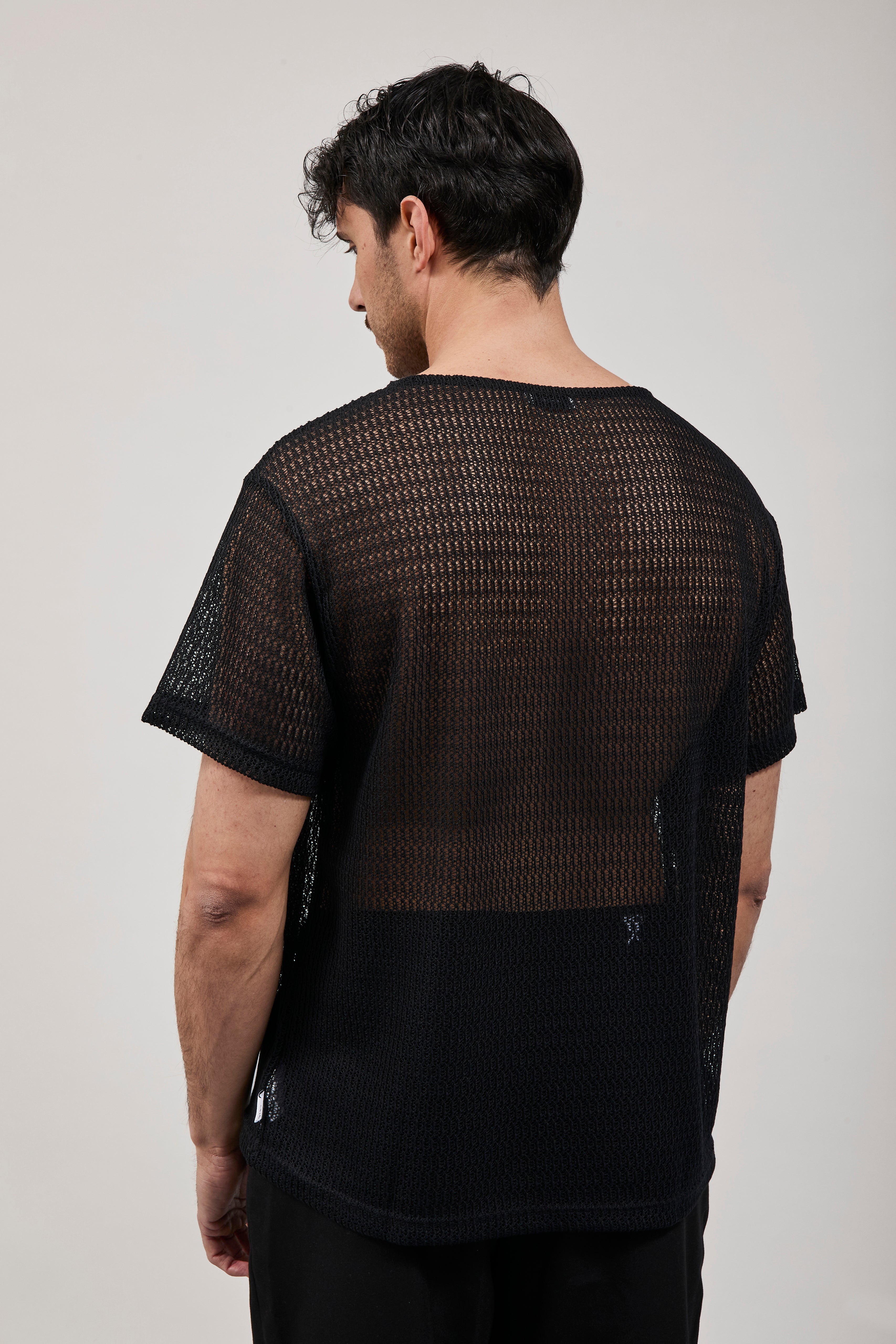Maglia Over-d Traforata Nero T49