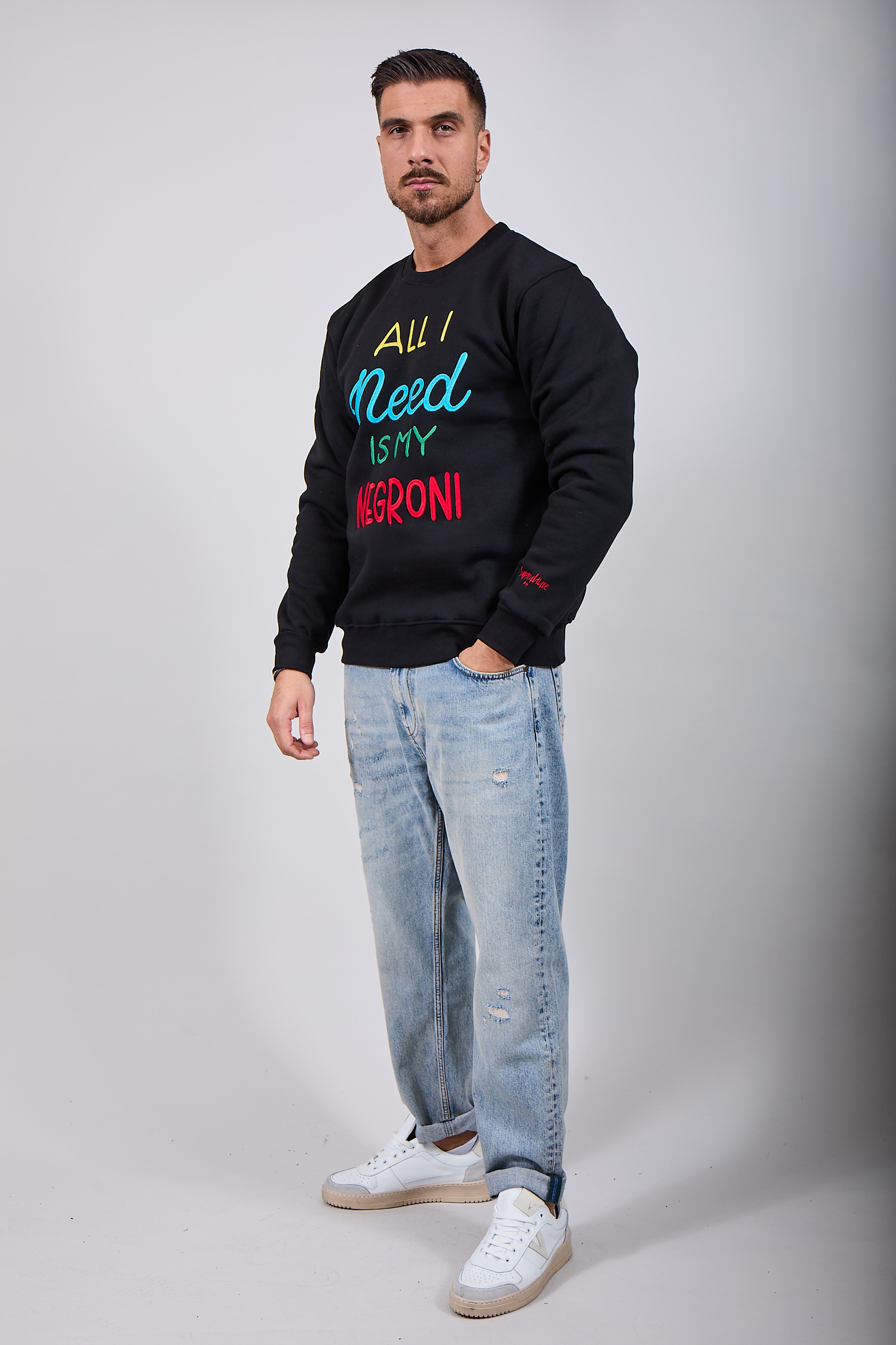 Felpa Superculture Girocollo Nera A1359 (12218700235092)