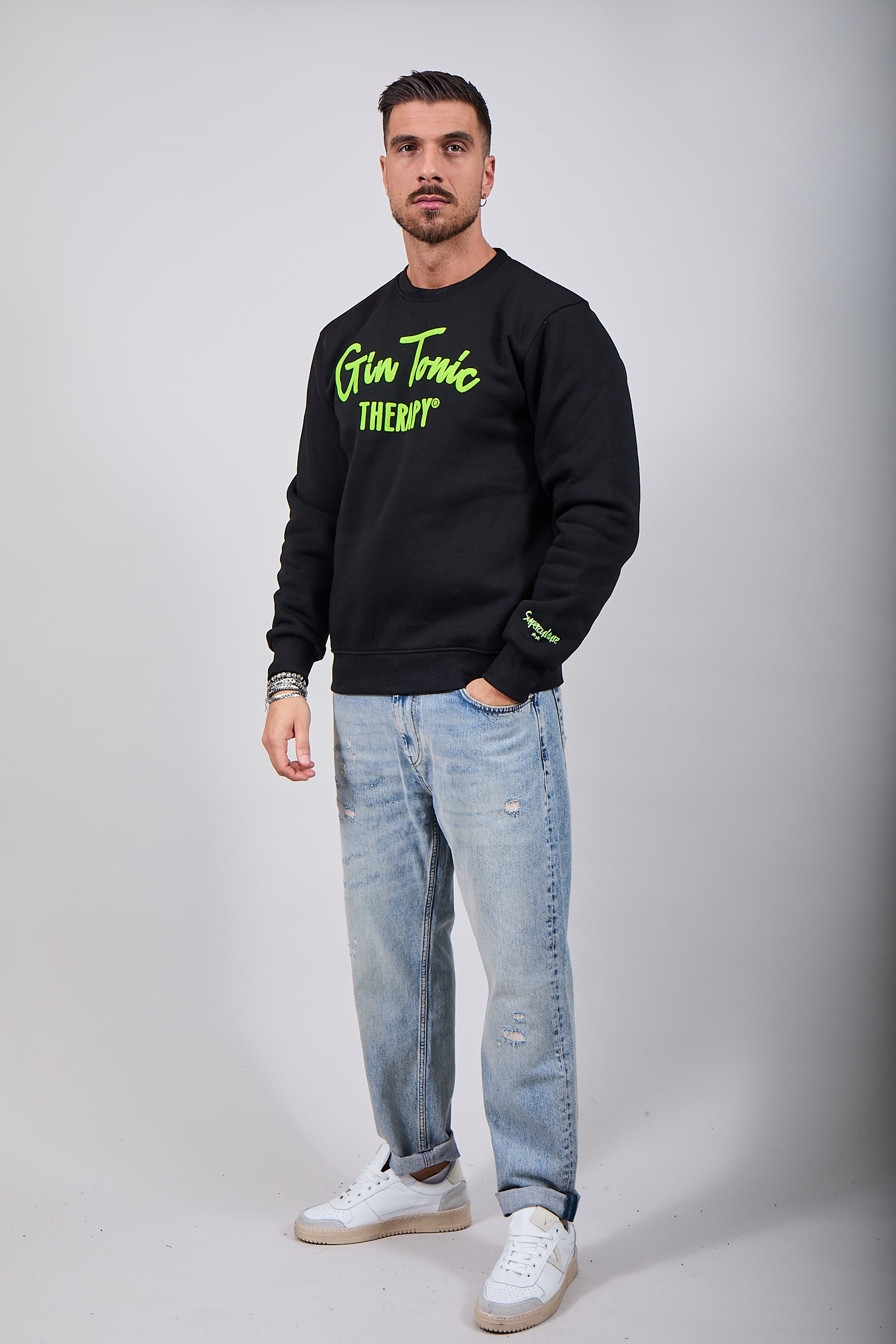 Felpa Superculture Girocollo Nera A1379 (12218722255188)