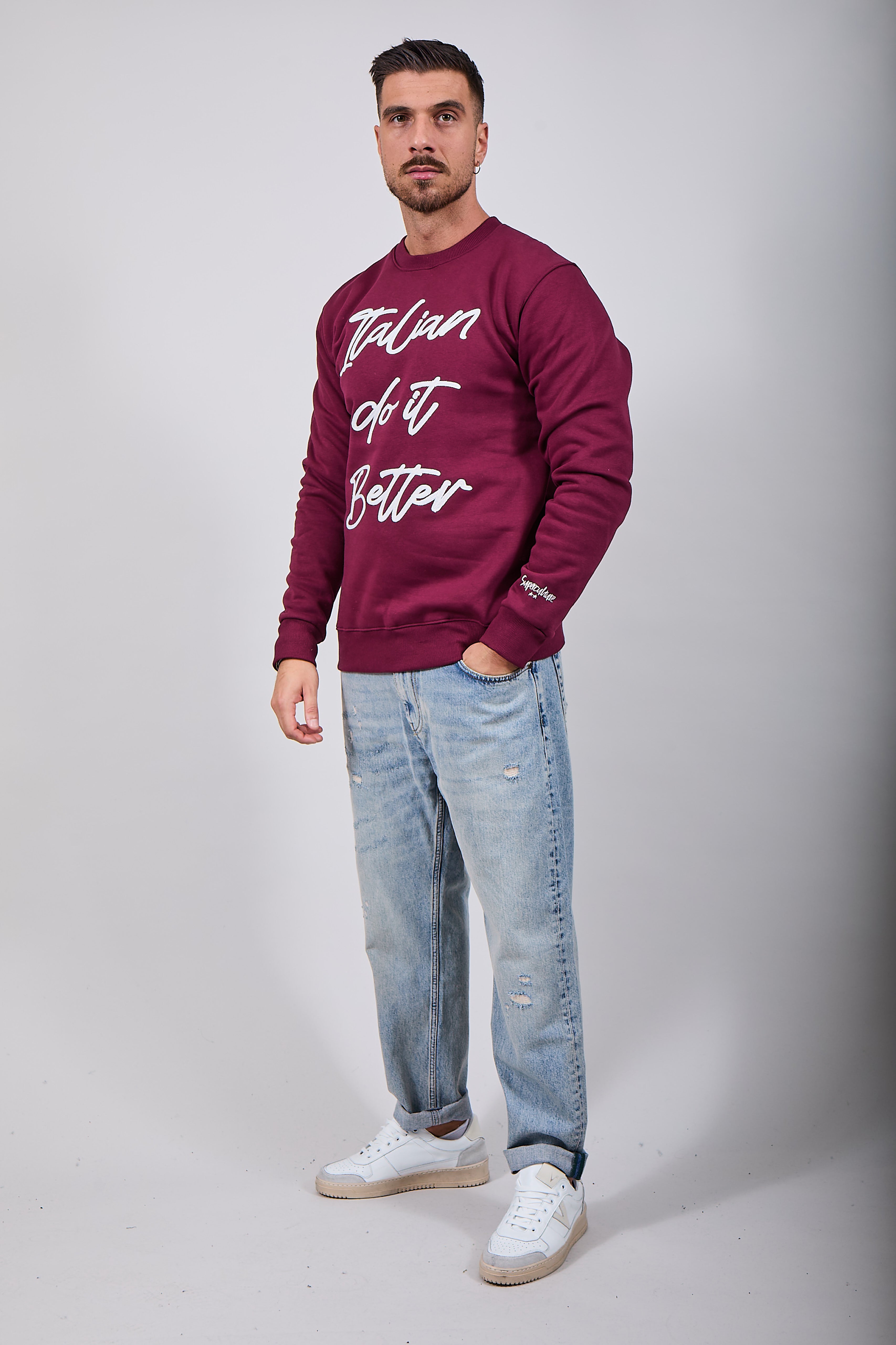 Felpa Superculture Girocollo Bordeaux A1347 (12218723729748)