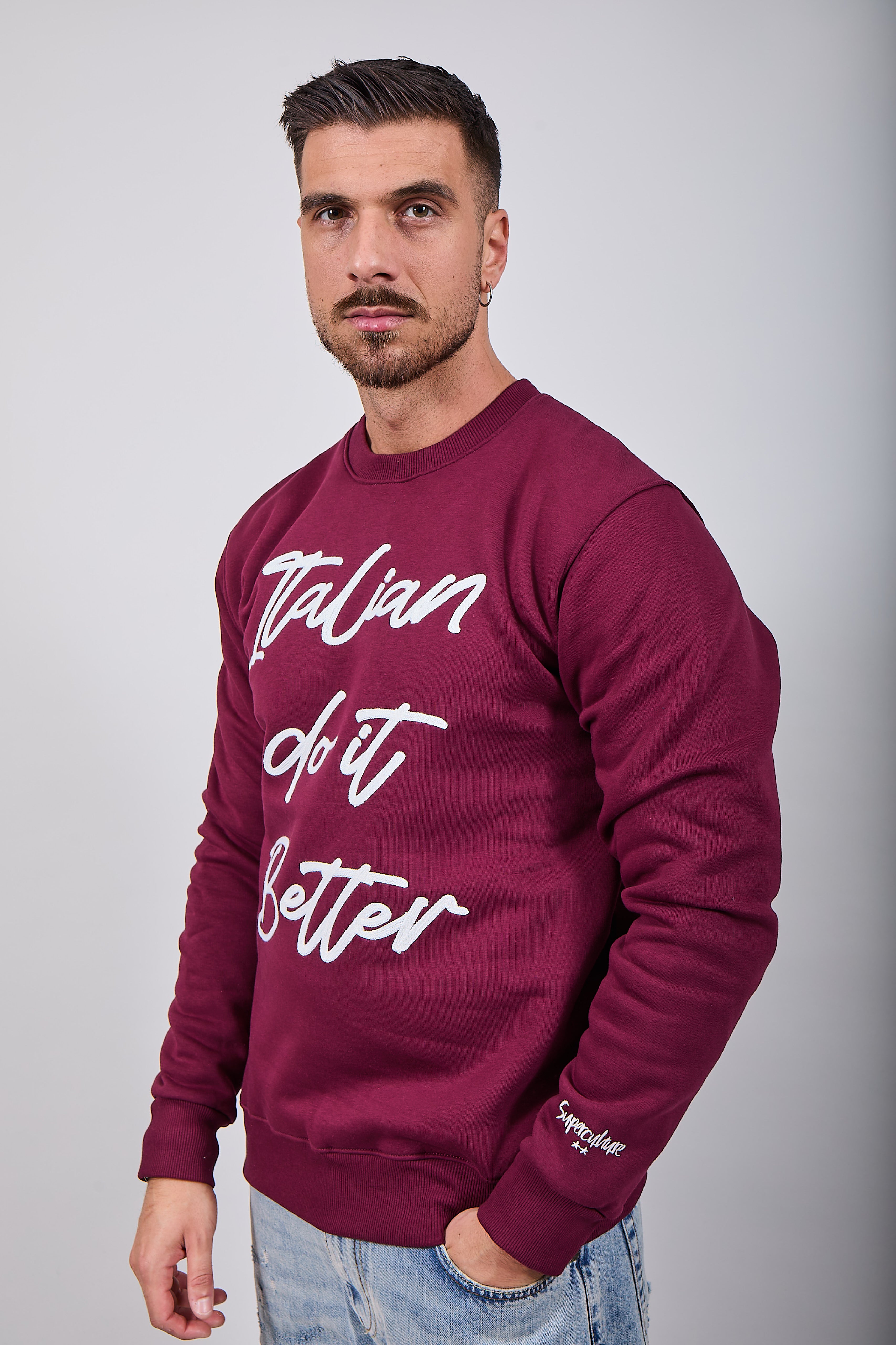 Felpa Superculture Girocollo Bordeaux A1347 (12218723729748)