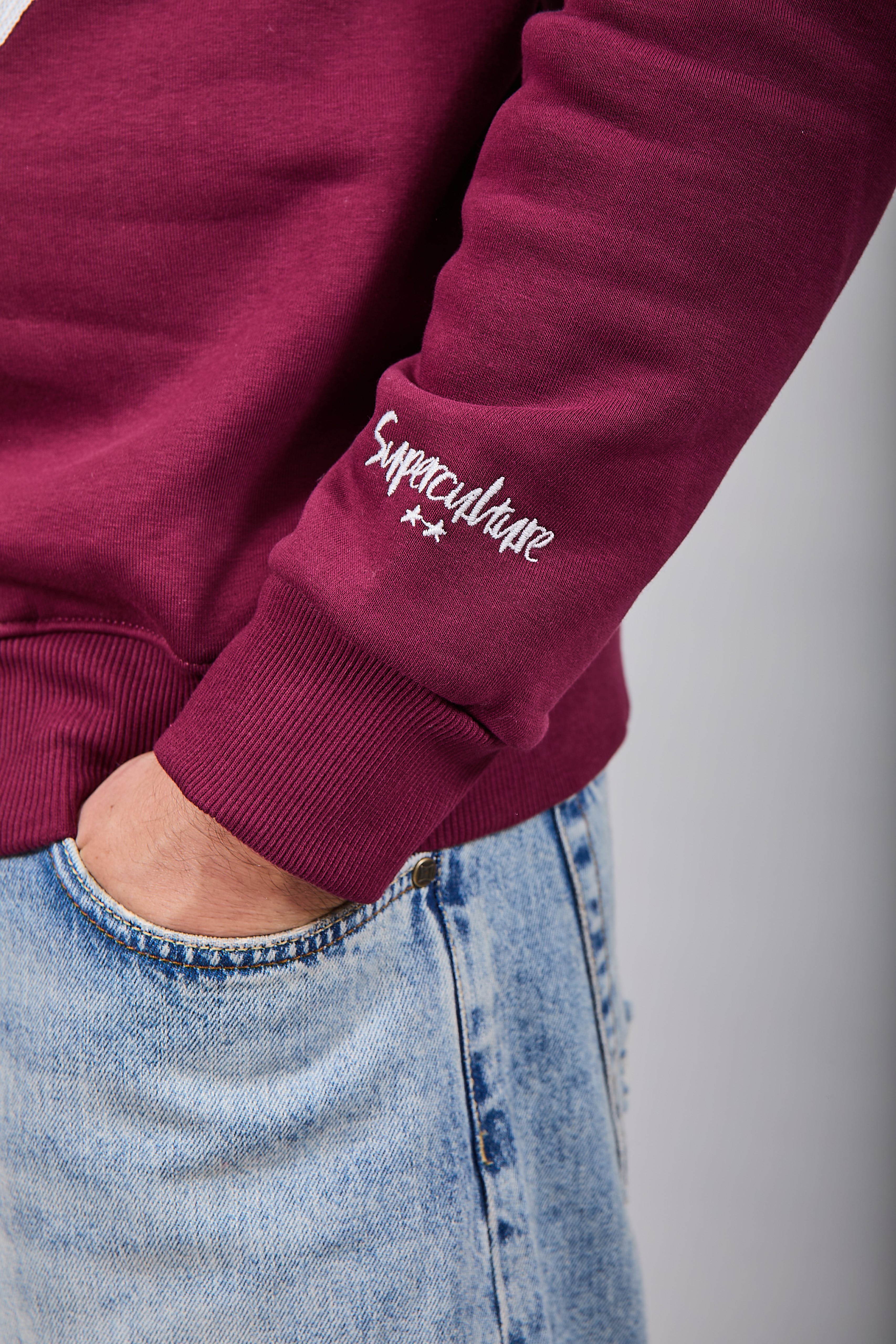 Felpa Superculture Girocollo Bordeaux A1347 (12218723729748)