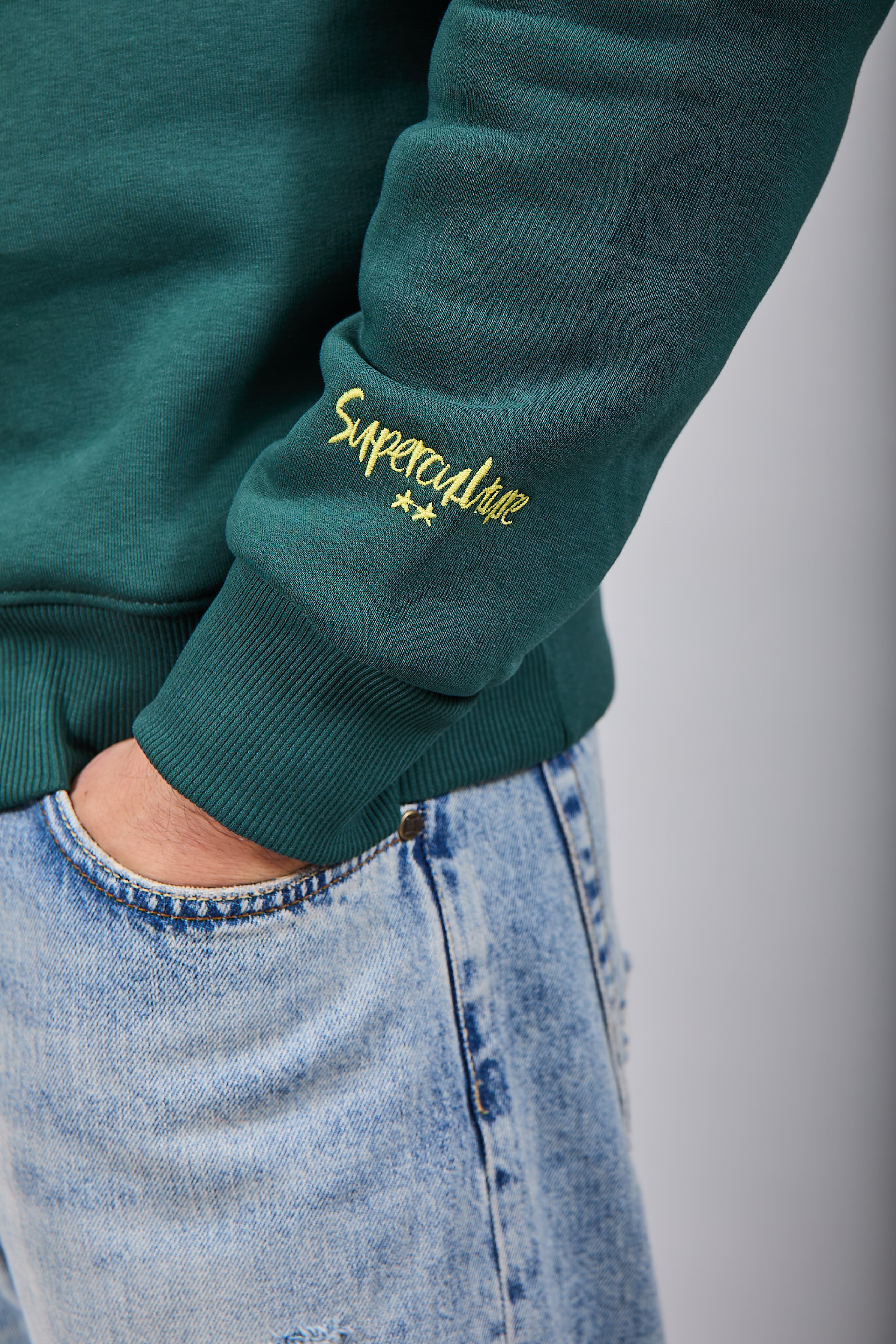 Felpa Superculture Girocollo Verde Bosco A1331 (12218689323348)