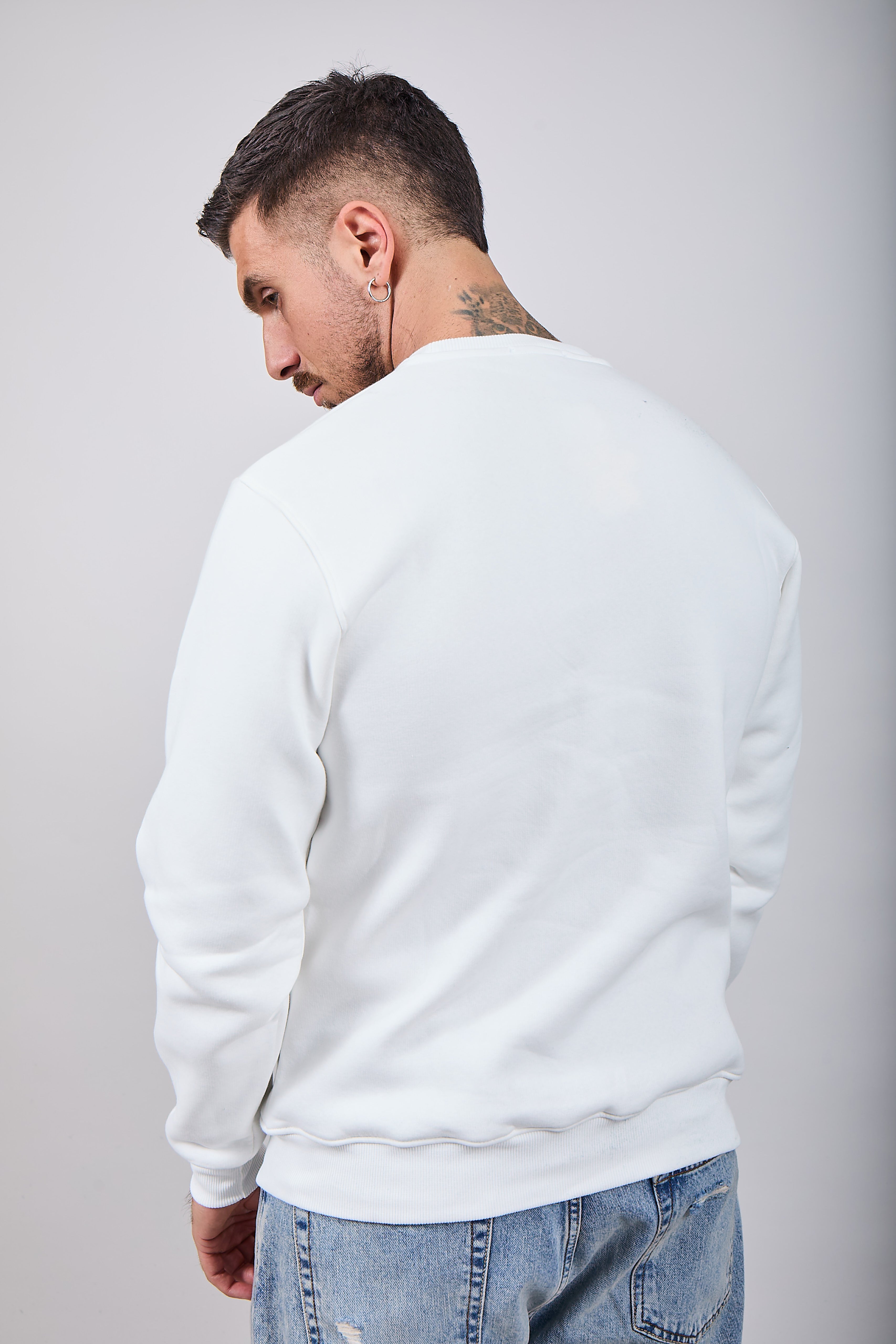 Felpa Superculture Girocollo Bianca A1323 (12218725859668)