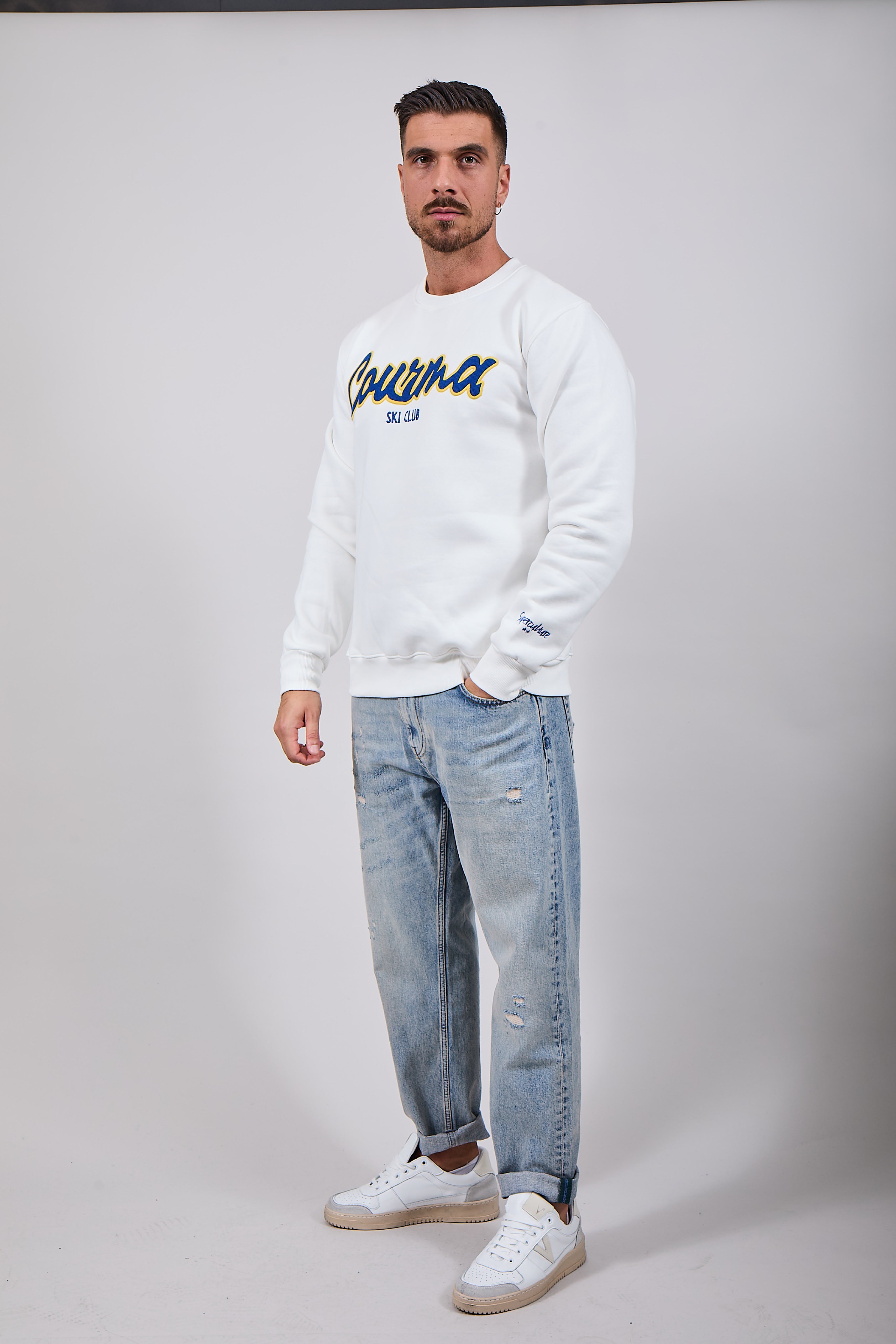 Felpa Superculture Girocollo Bianca A1319 (12218641809748)