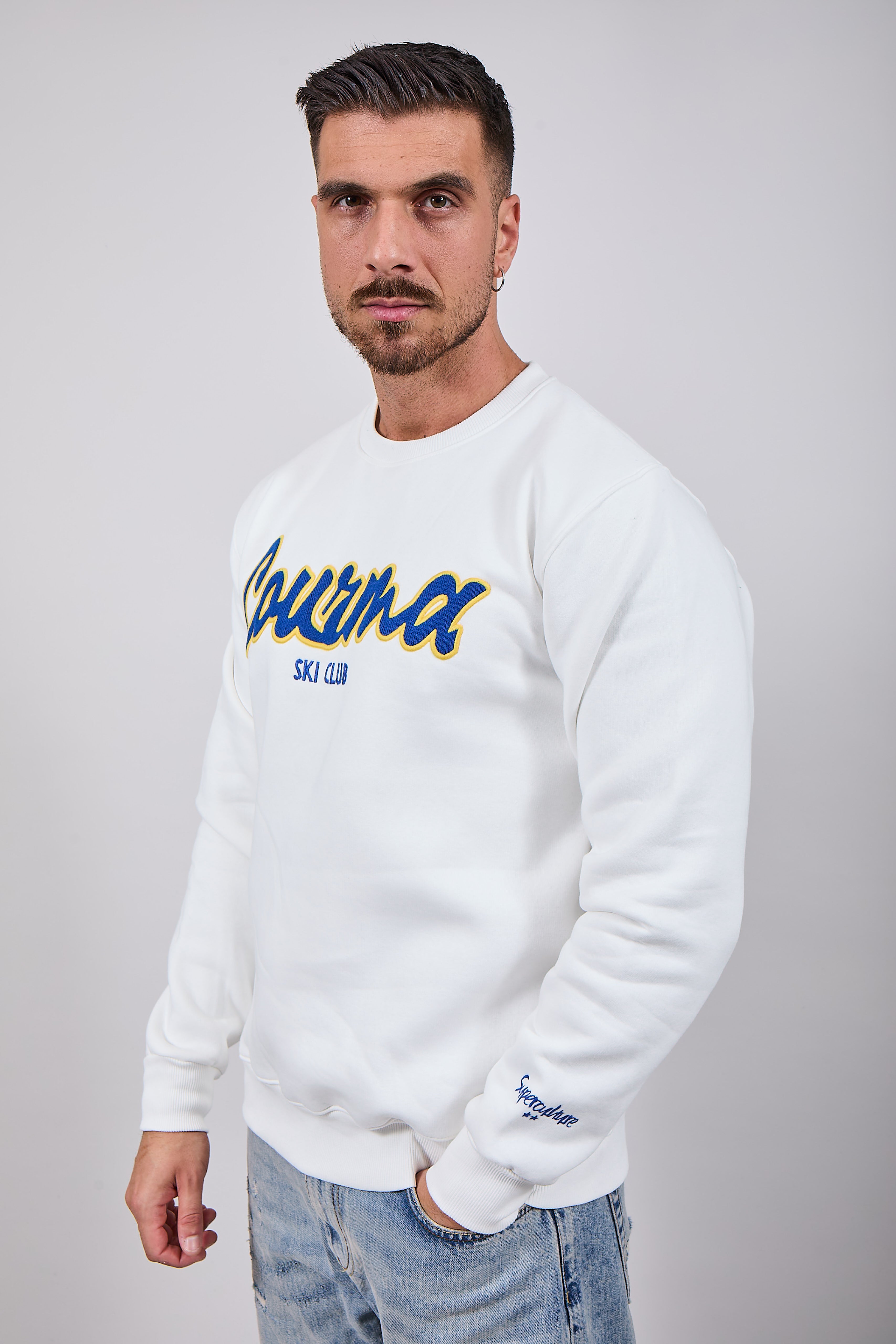 Felpa Superculture Girocollo Bianca A1319 (12218641809748)