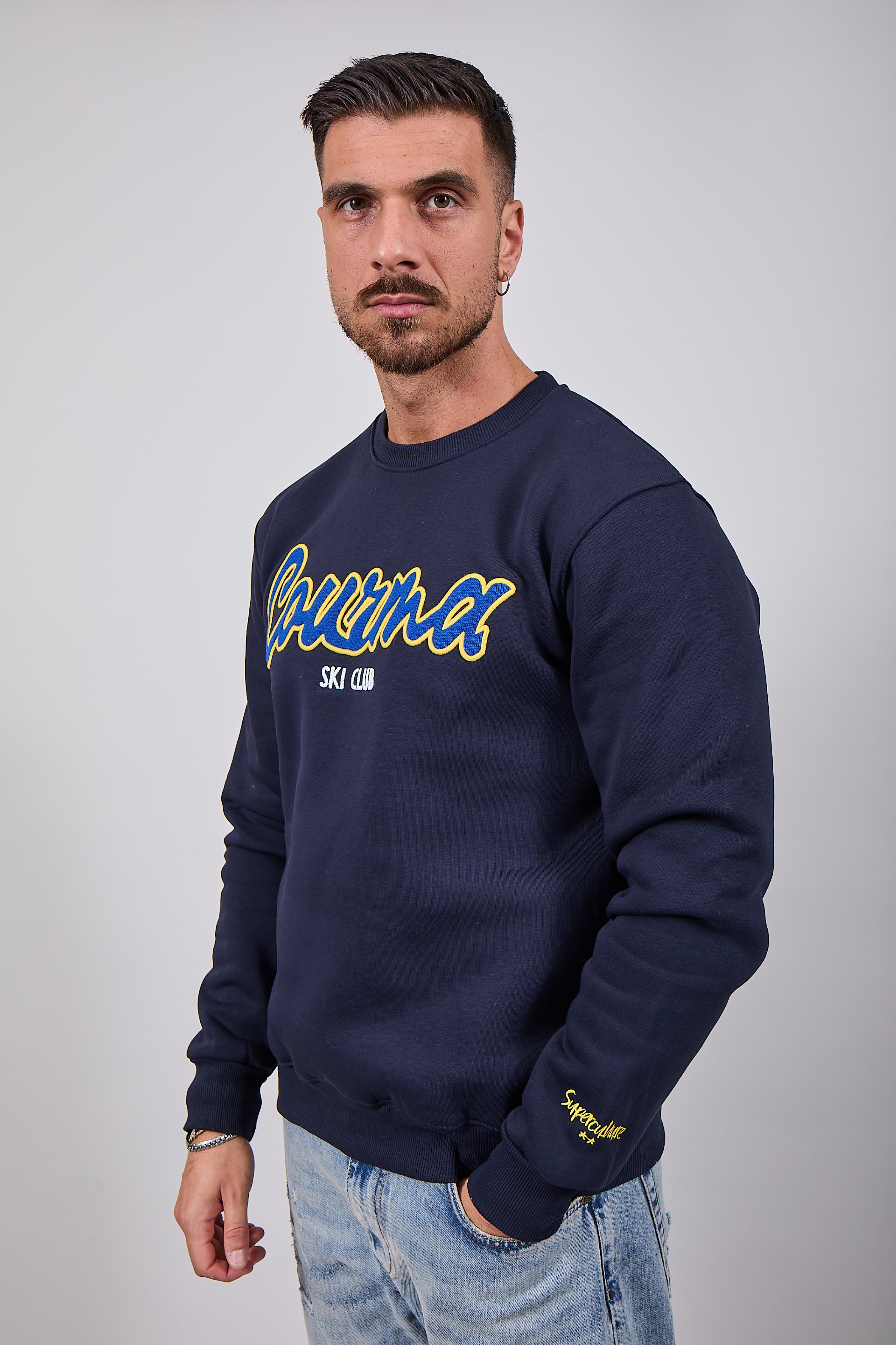 Felpa Superculture Girocollo Blu A1319 (12218638631252)