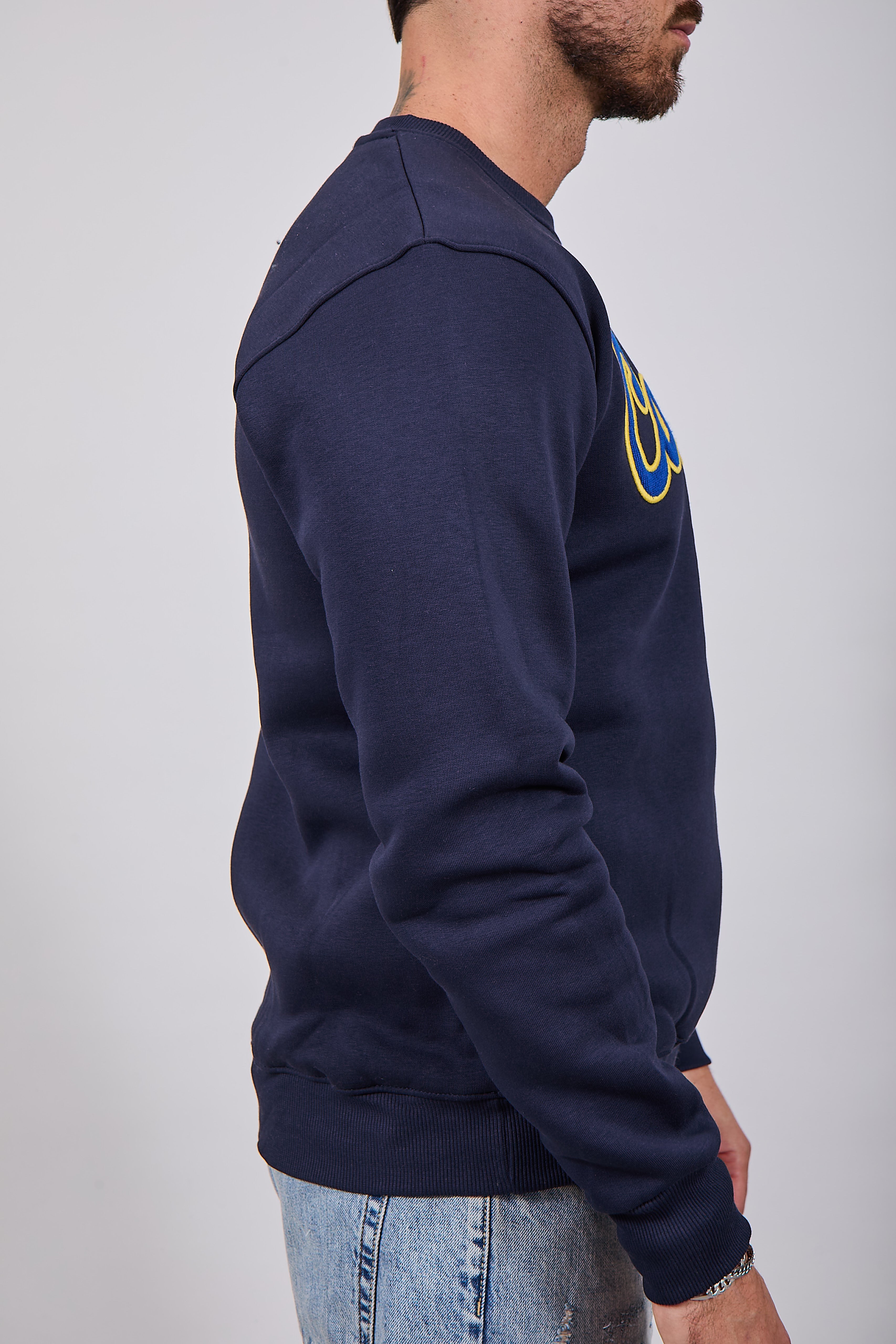 Felpa Superculture Girocollo Blu A1319 (12218638631252)