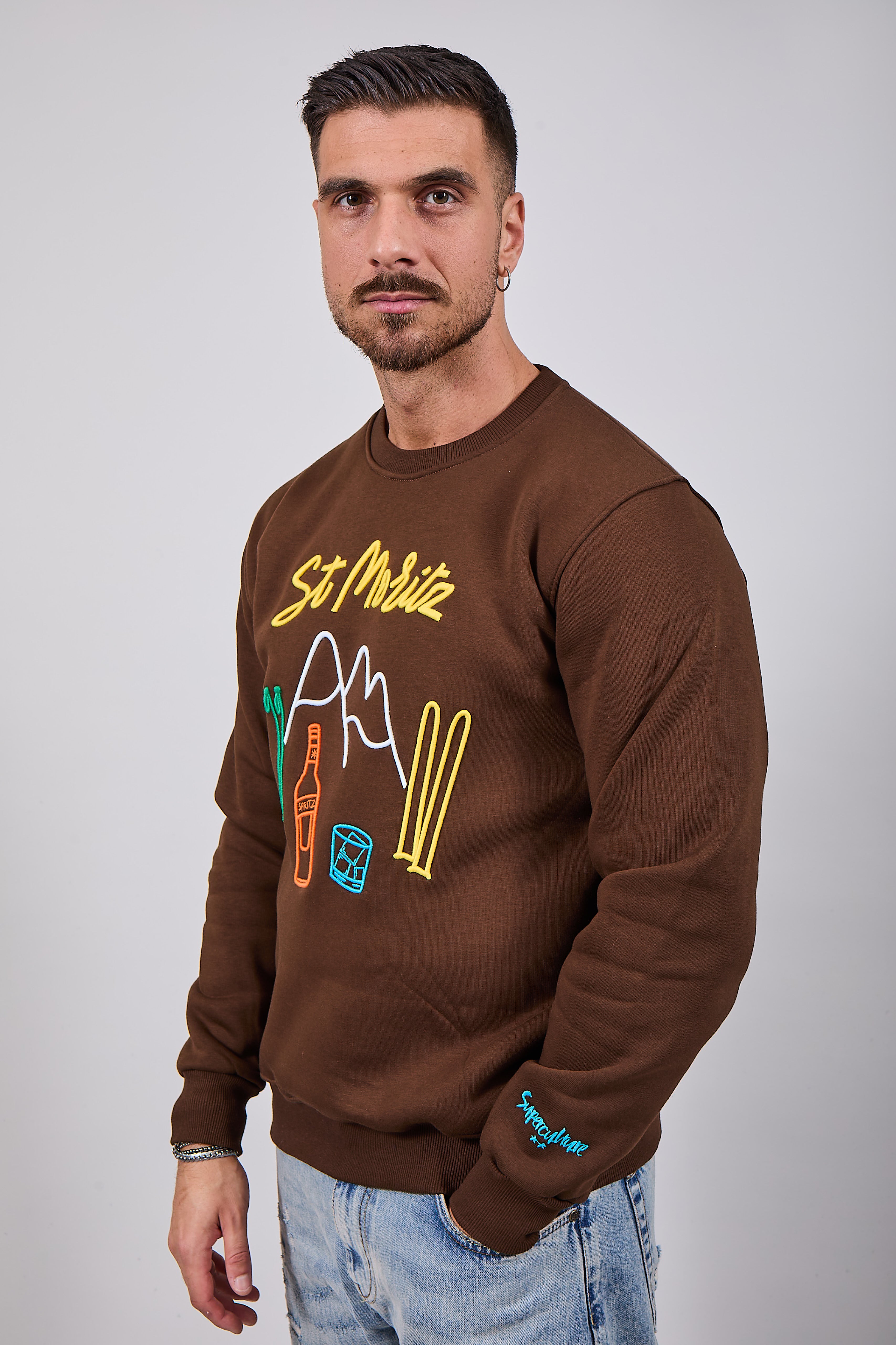 Felpa Superculture Girocollo Cioccolato A1325 (12218734444884)