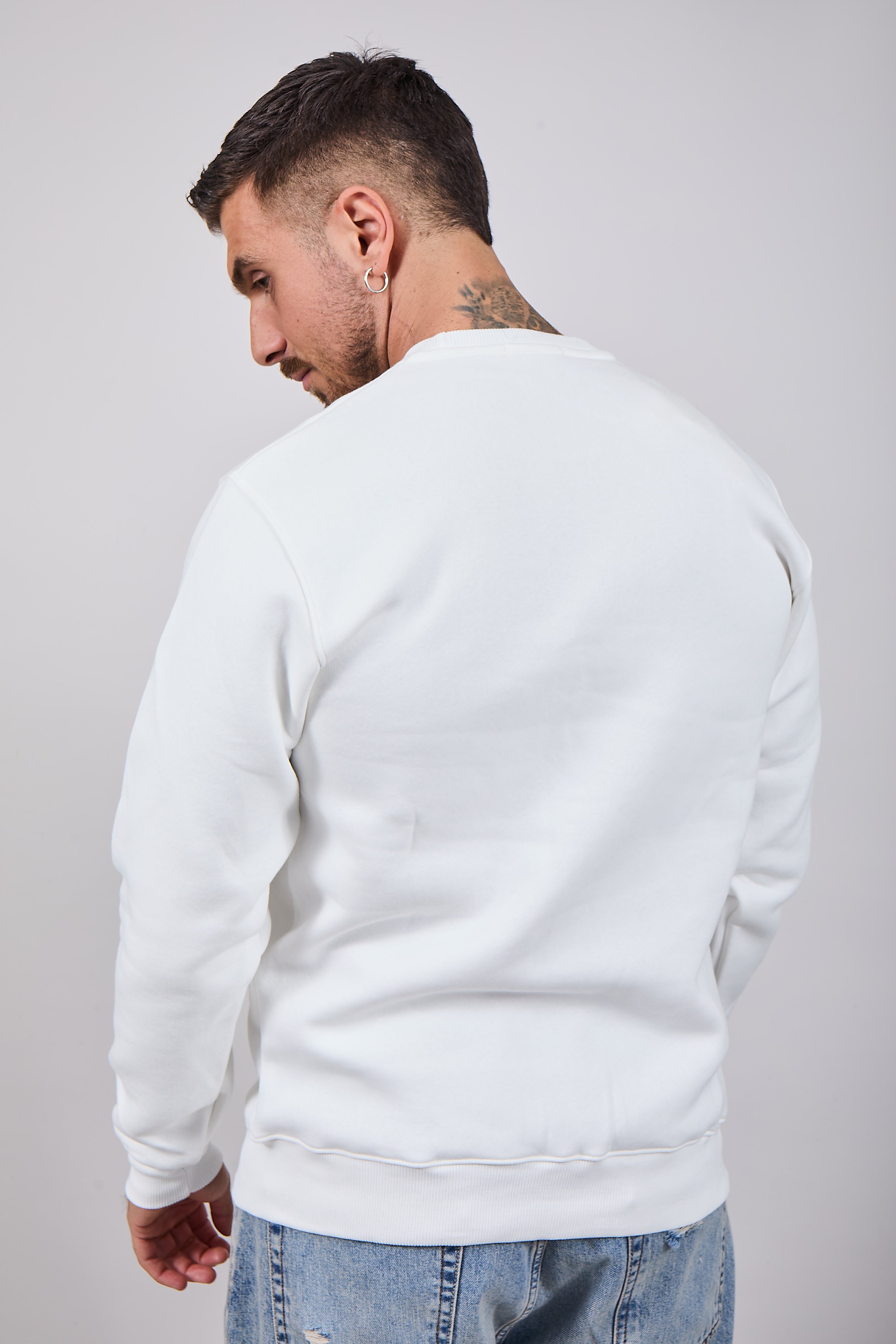Felpa Superculture Girocollo Bianca A1365 (12218733592916)