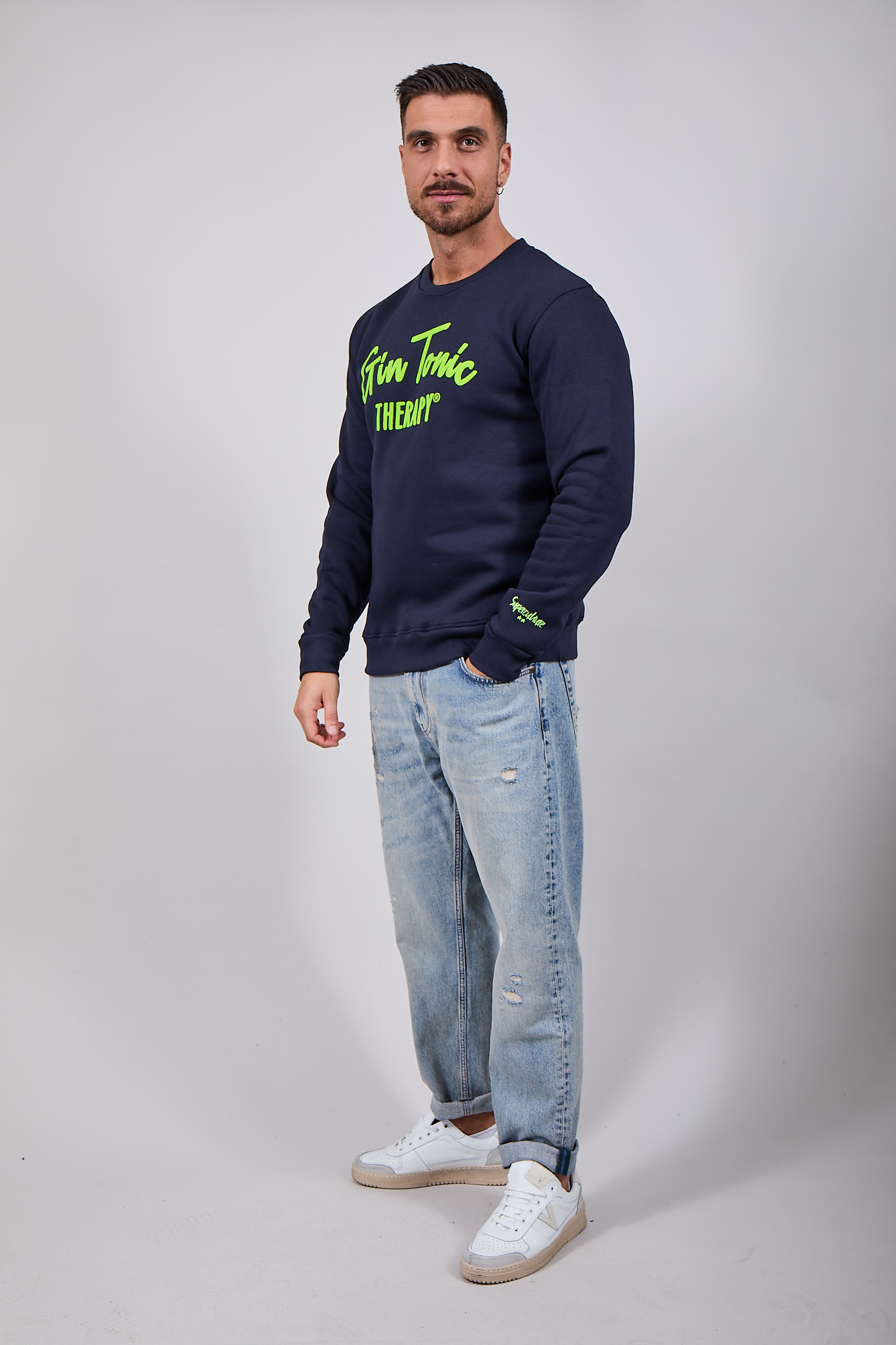 Felpa Superculture Girocollo Blu A1379 (12218722812244)