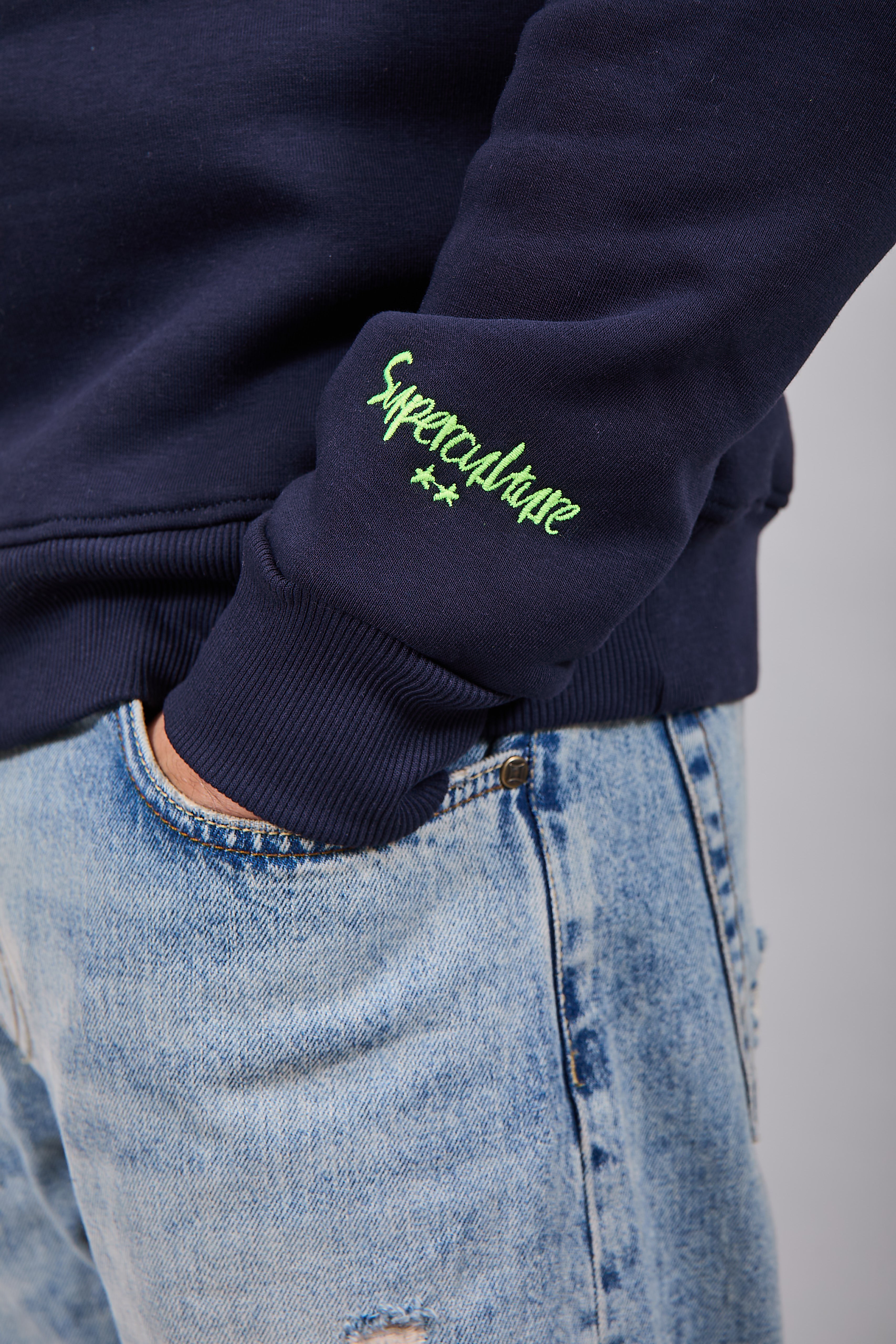 Felpa Superculture Girocollo Blu A1379 (12218722812244)