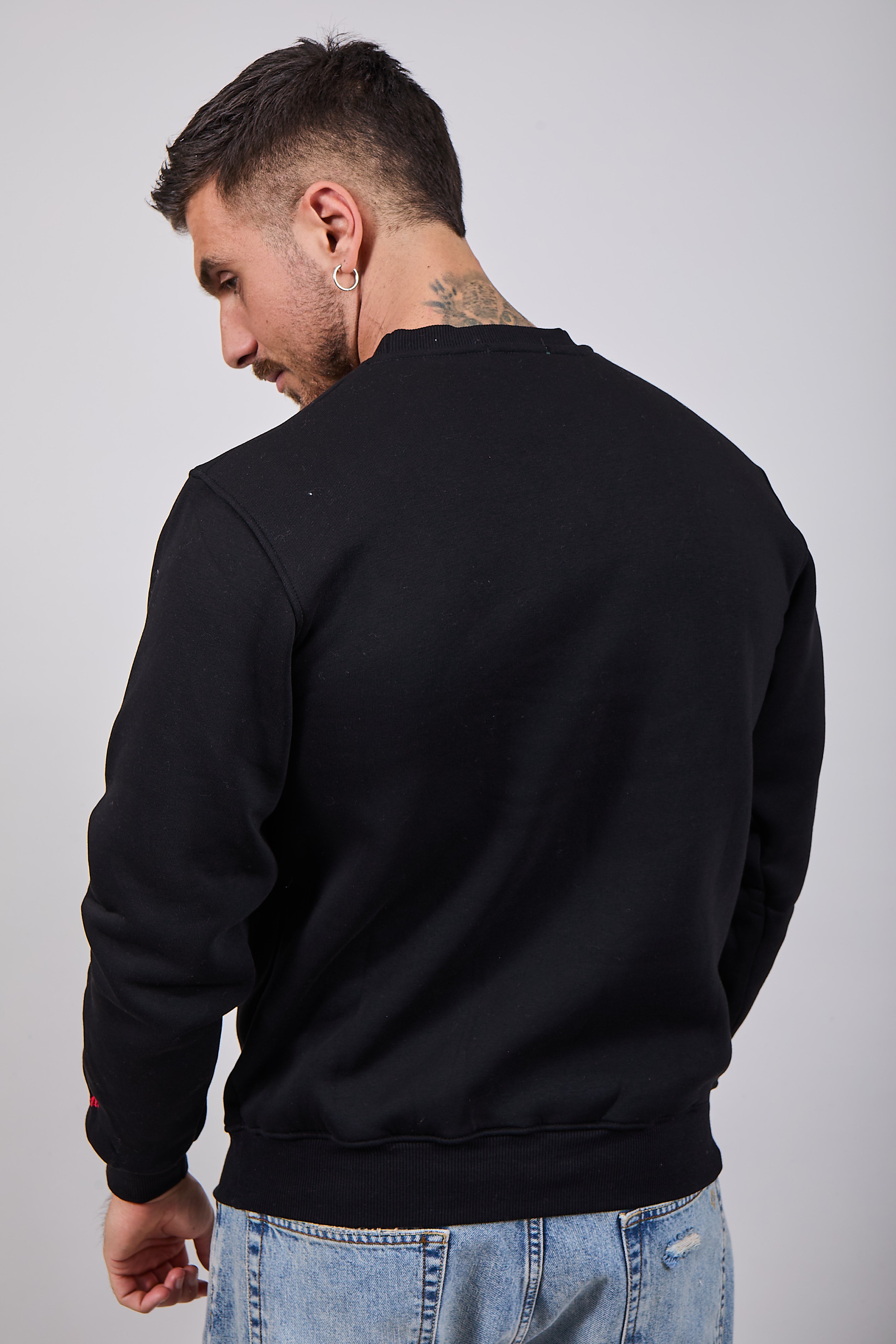 Felpa Superculture Girocollo Nera A1355 (12218717503828)