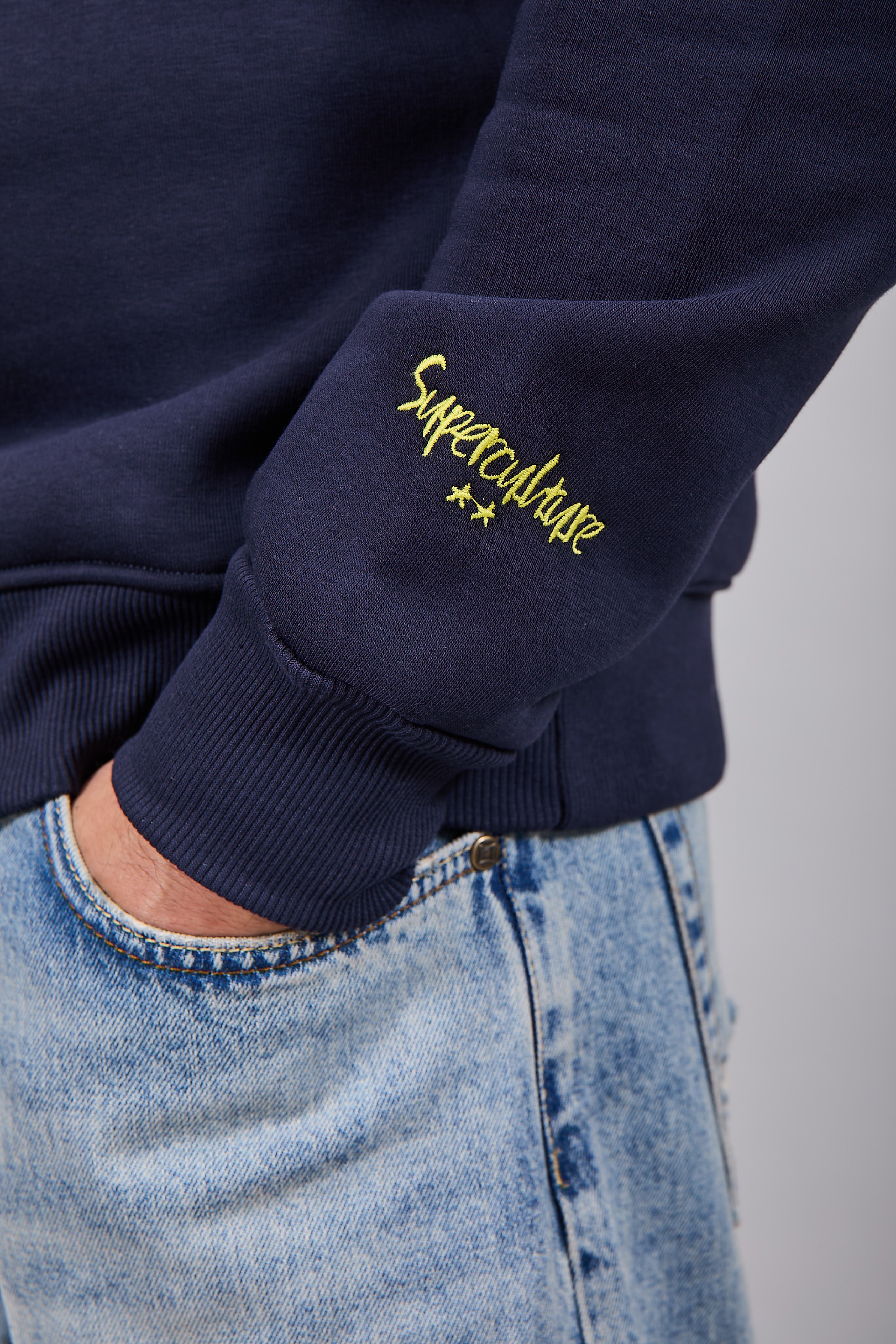 Felpa Superculture Girocollo Blu A1377 (12218663371092)
