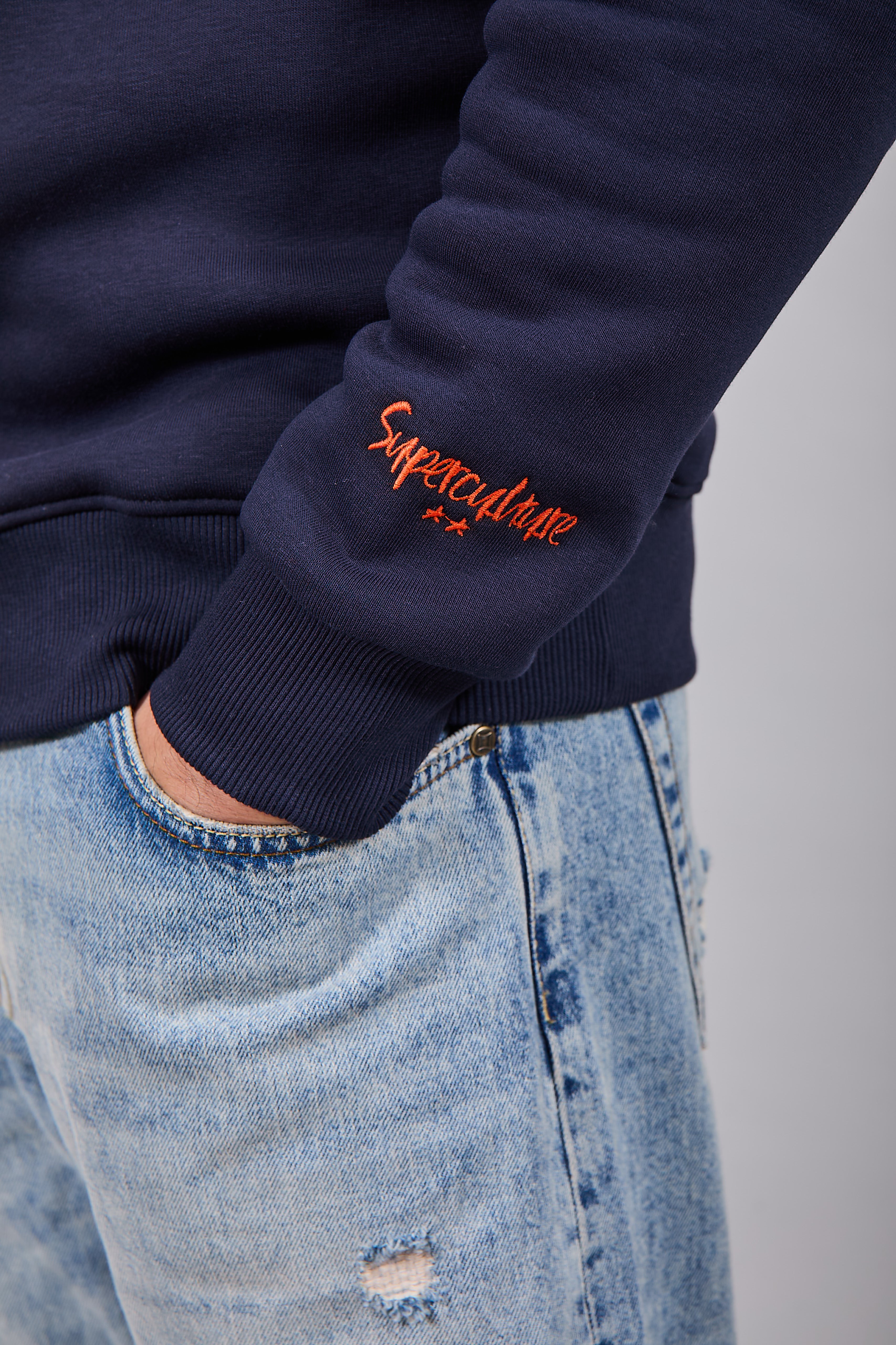 Felpa Superculture Girocollo Blu A1369 (12218675659092)