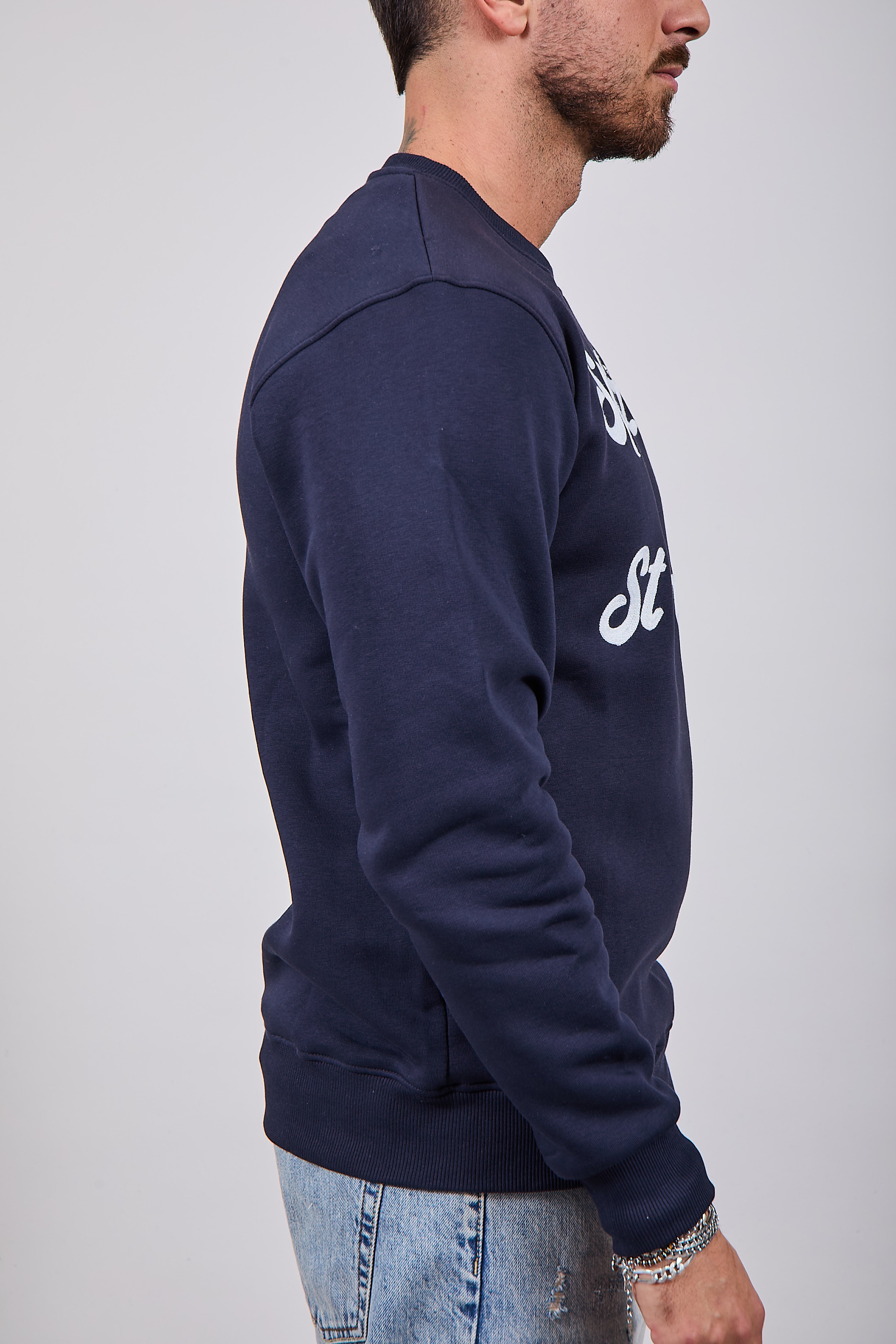 Felpa Superculture Girocollo Blu A1369 (12218675659092)