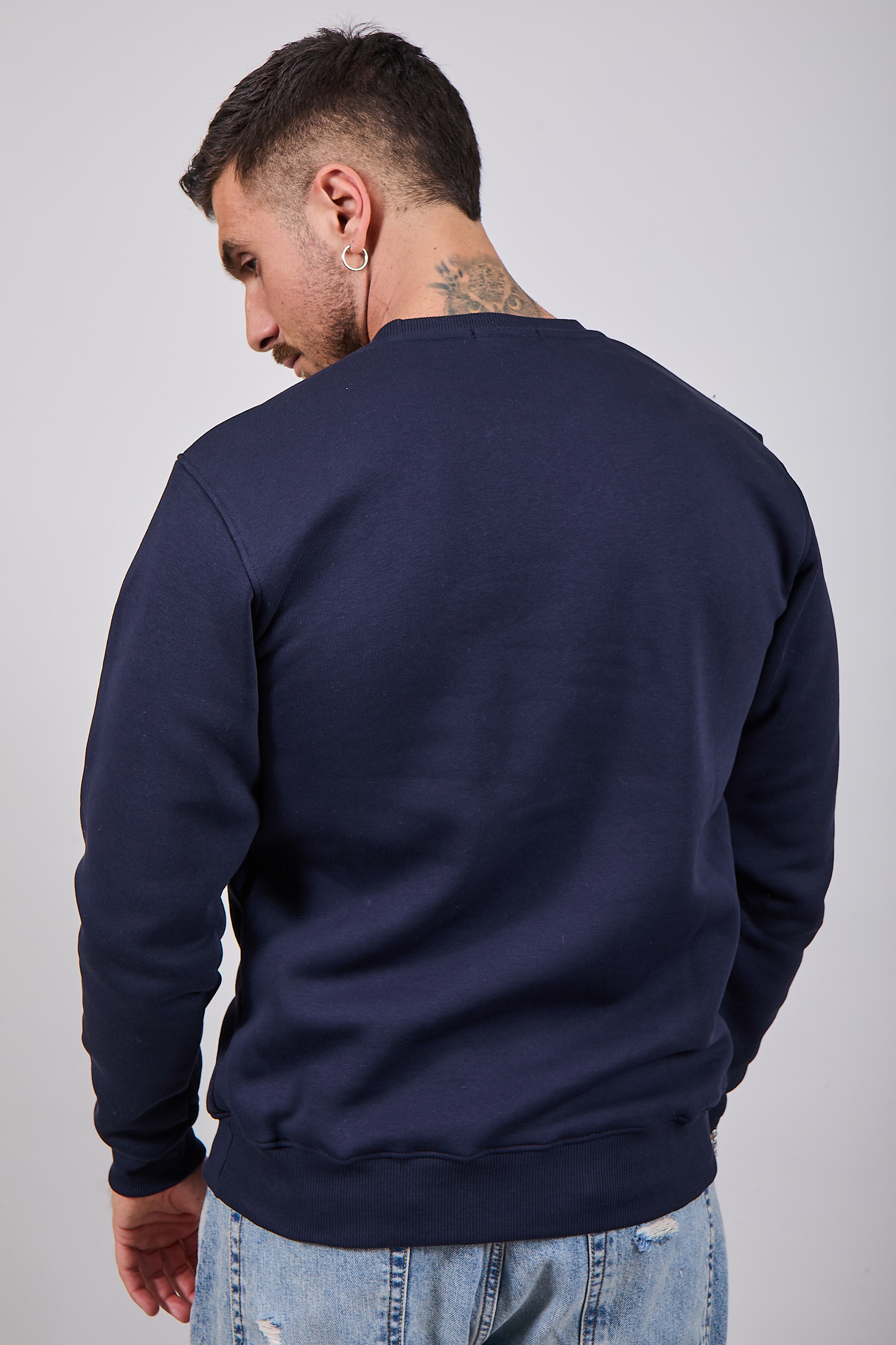 Felpa Superculture Girocollo Blu A1369 (12218675659092)