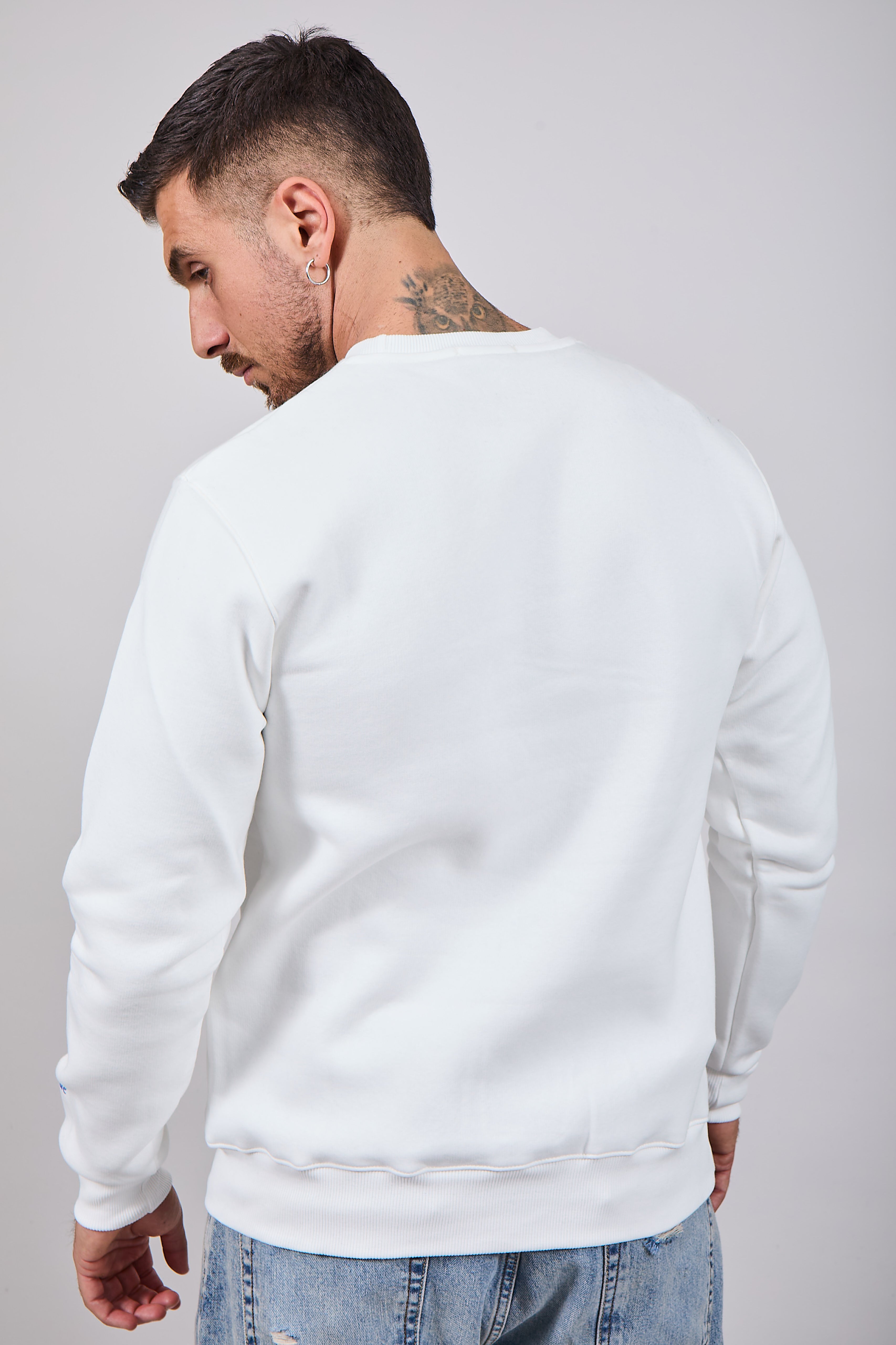Felpa Superculture Girocollo Bianca A1379 (12218723107156)