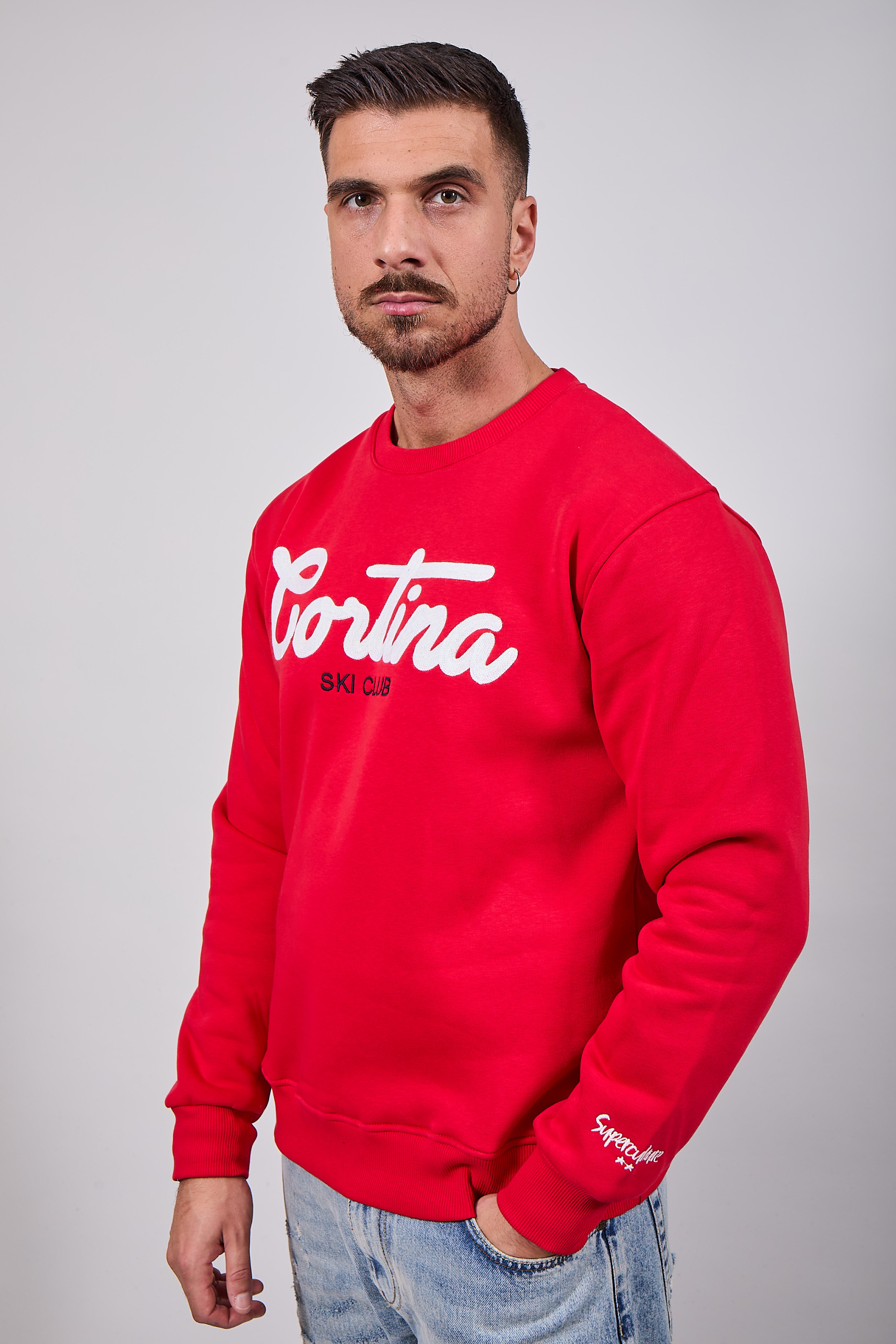 Felpa Superculture Girocollo Rossa A1321 (12218707870036)