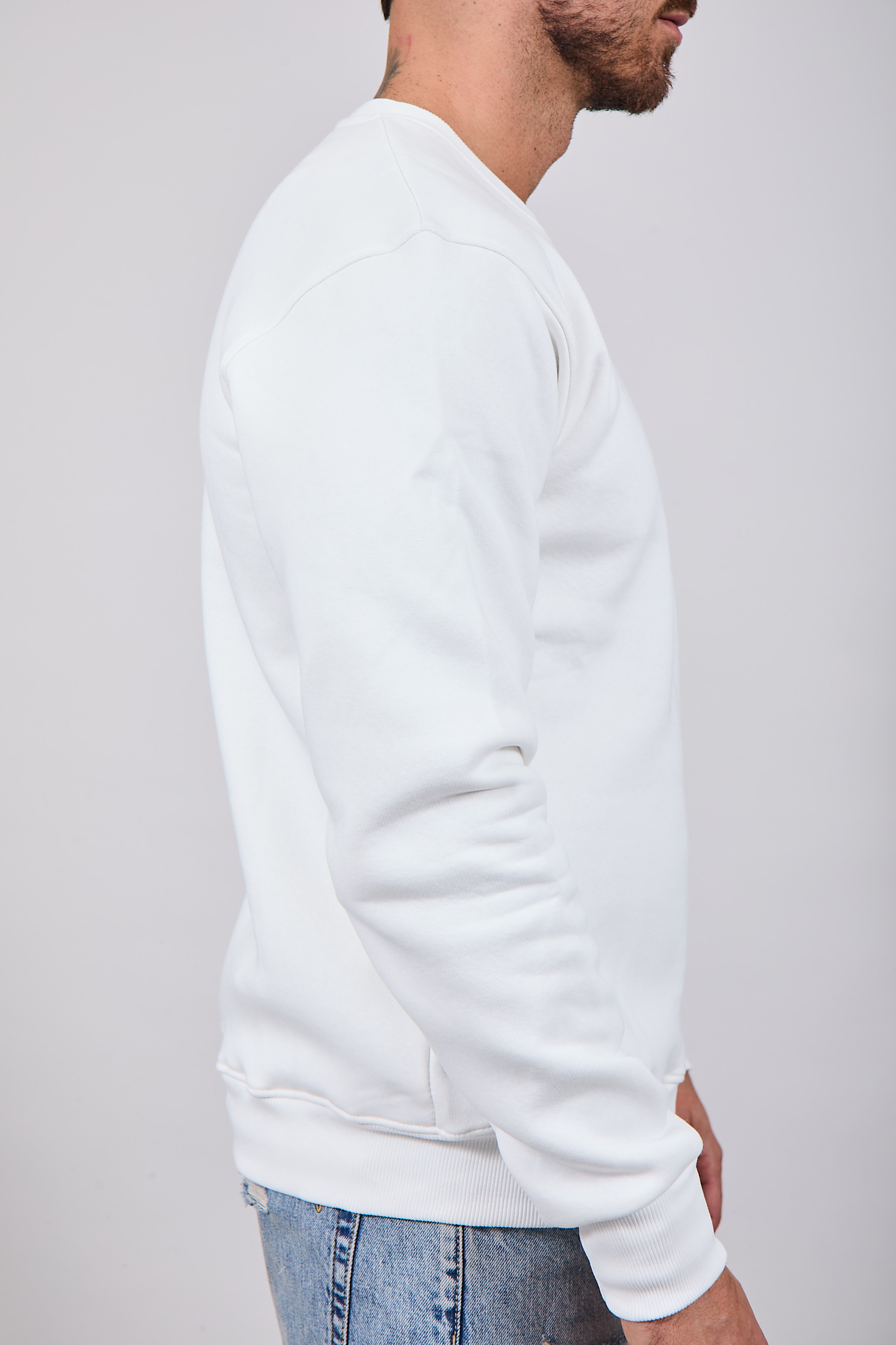 Felpa Superculture Girocollo Bianca A1349 (12218739720532)