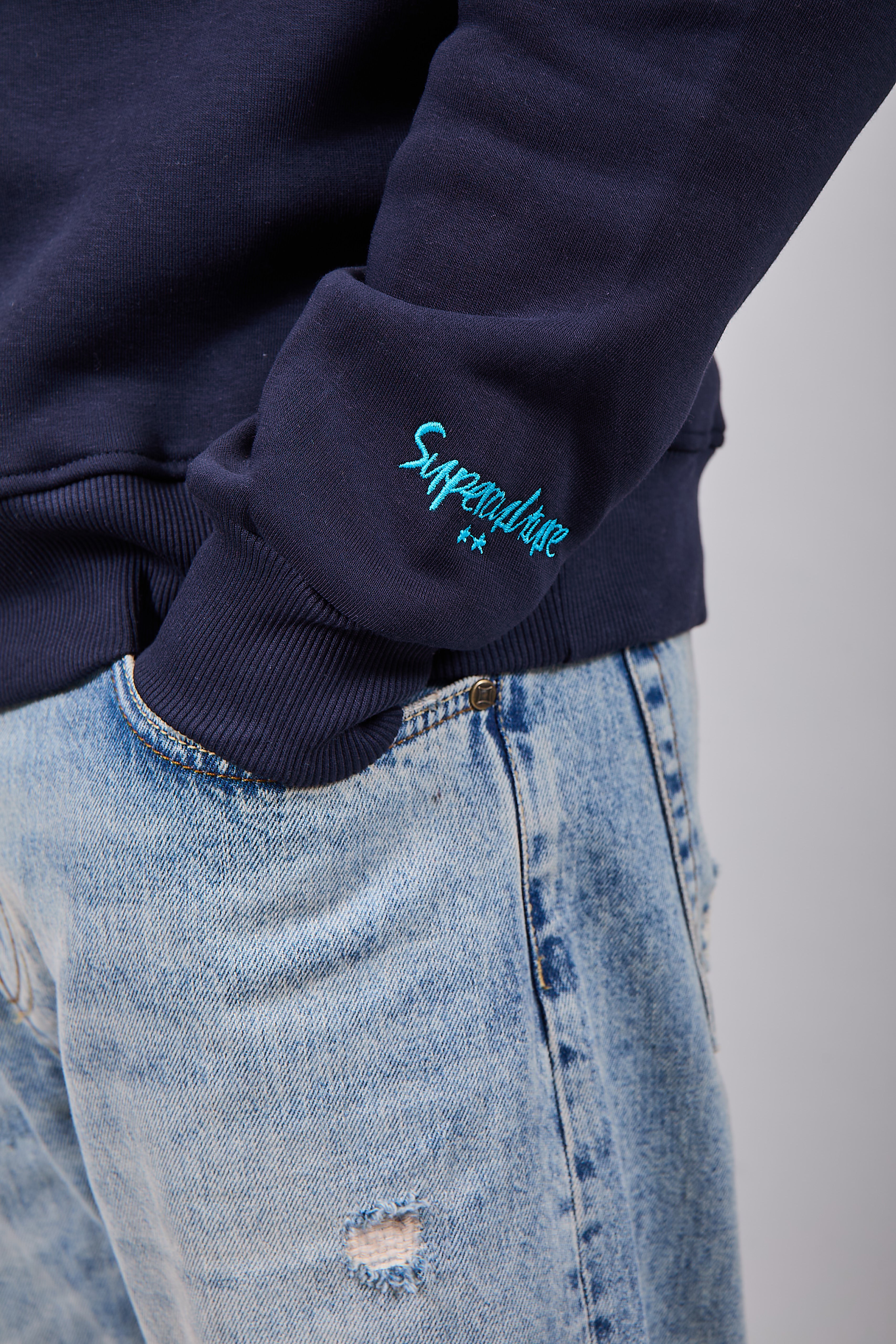 Felpa Superculture Girocollo Blu A1325 (12218736443732)