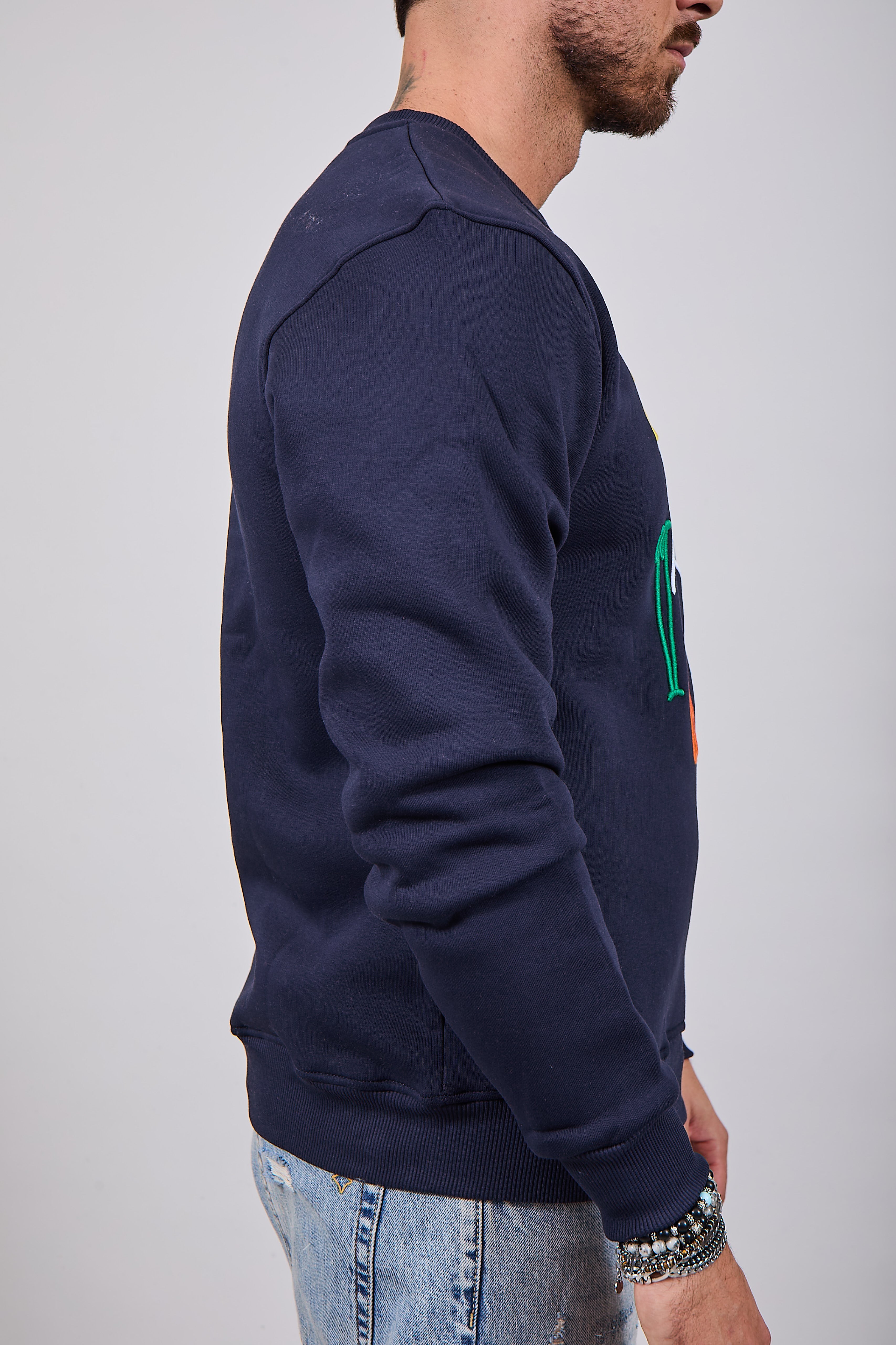 Felpa Superculture Girocollo Blu A1325 (12218736443732)