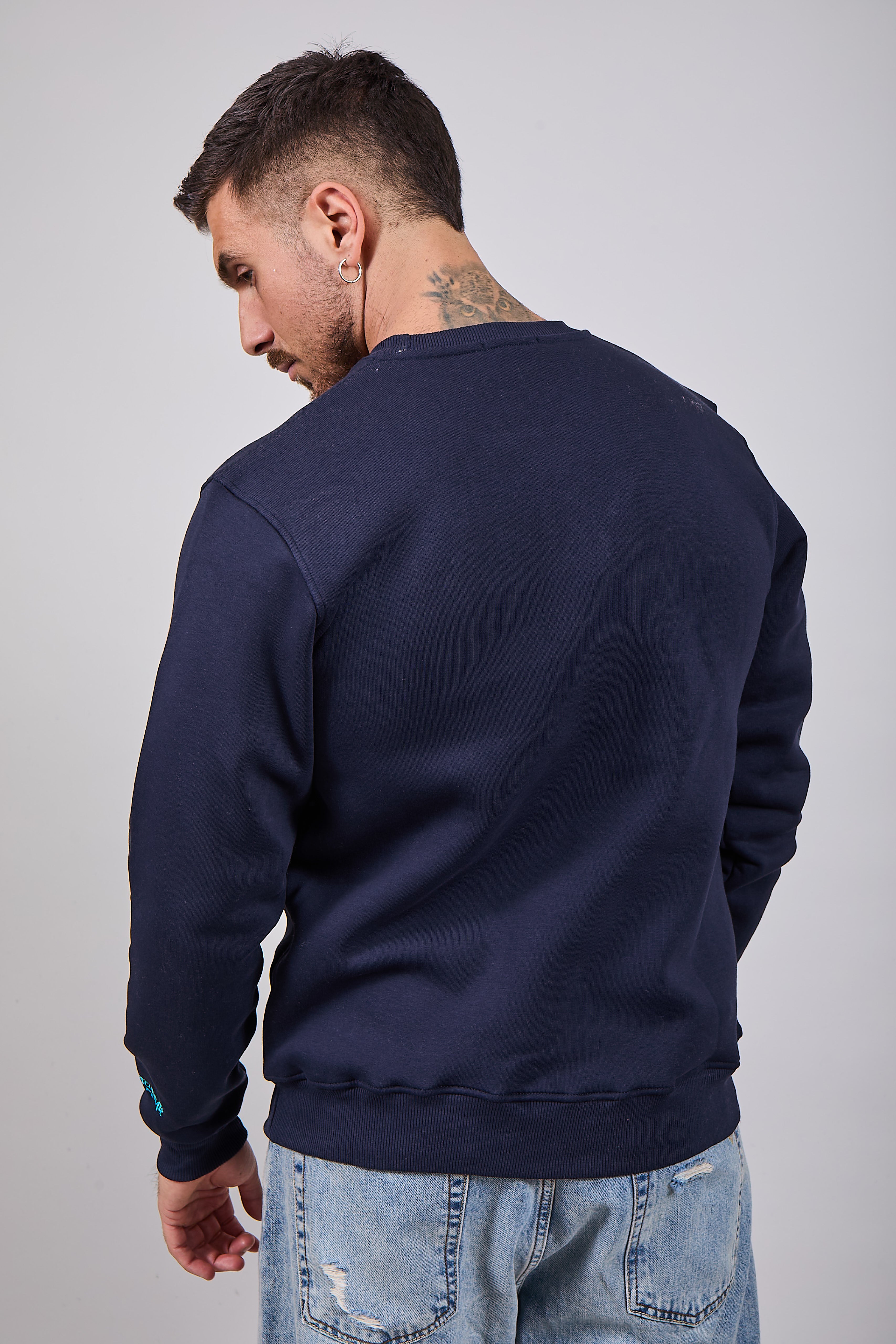 Felpa Superculture Girocollo Blu A1325 (12218736443732)