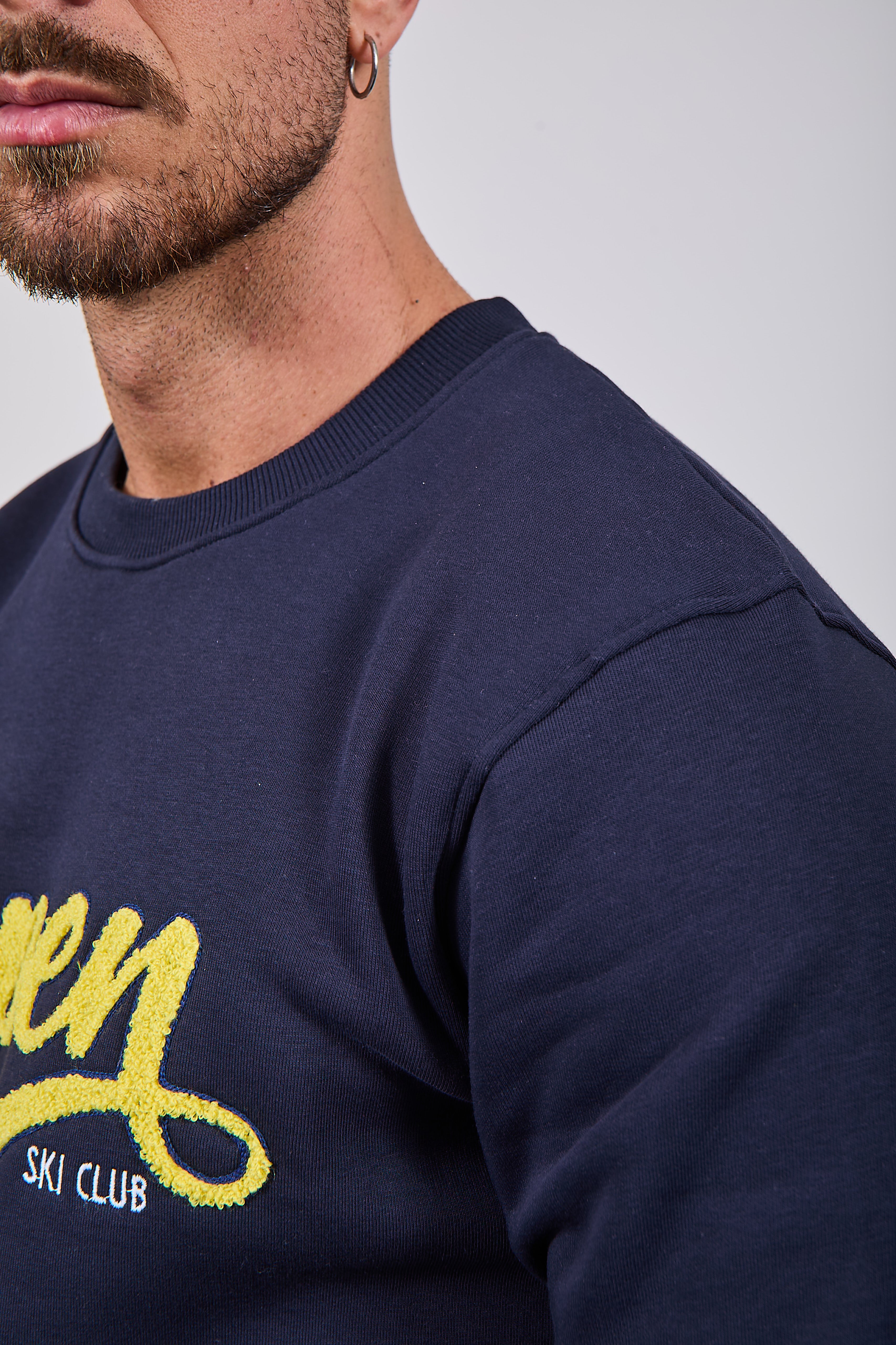 Felpa Superculture Girocollo Blu A1331 (12218688045396)