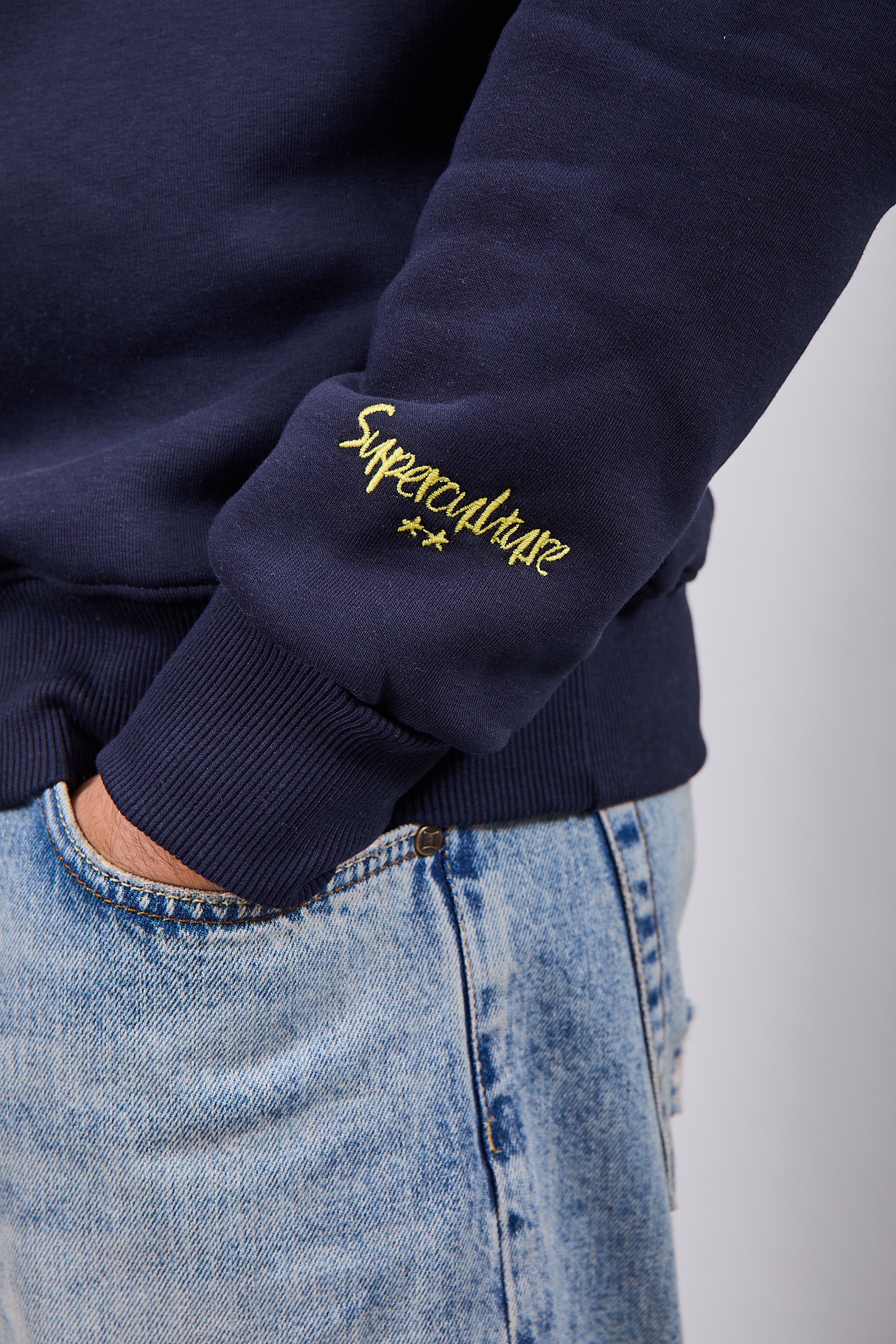 Felpa Superculture Girocollo Blu A1331 (12218688045396)