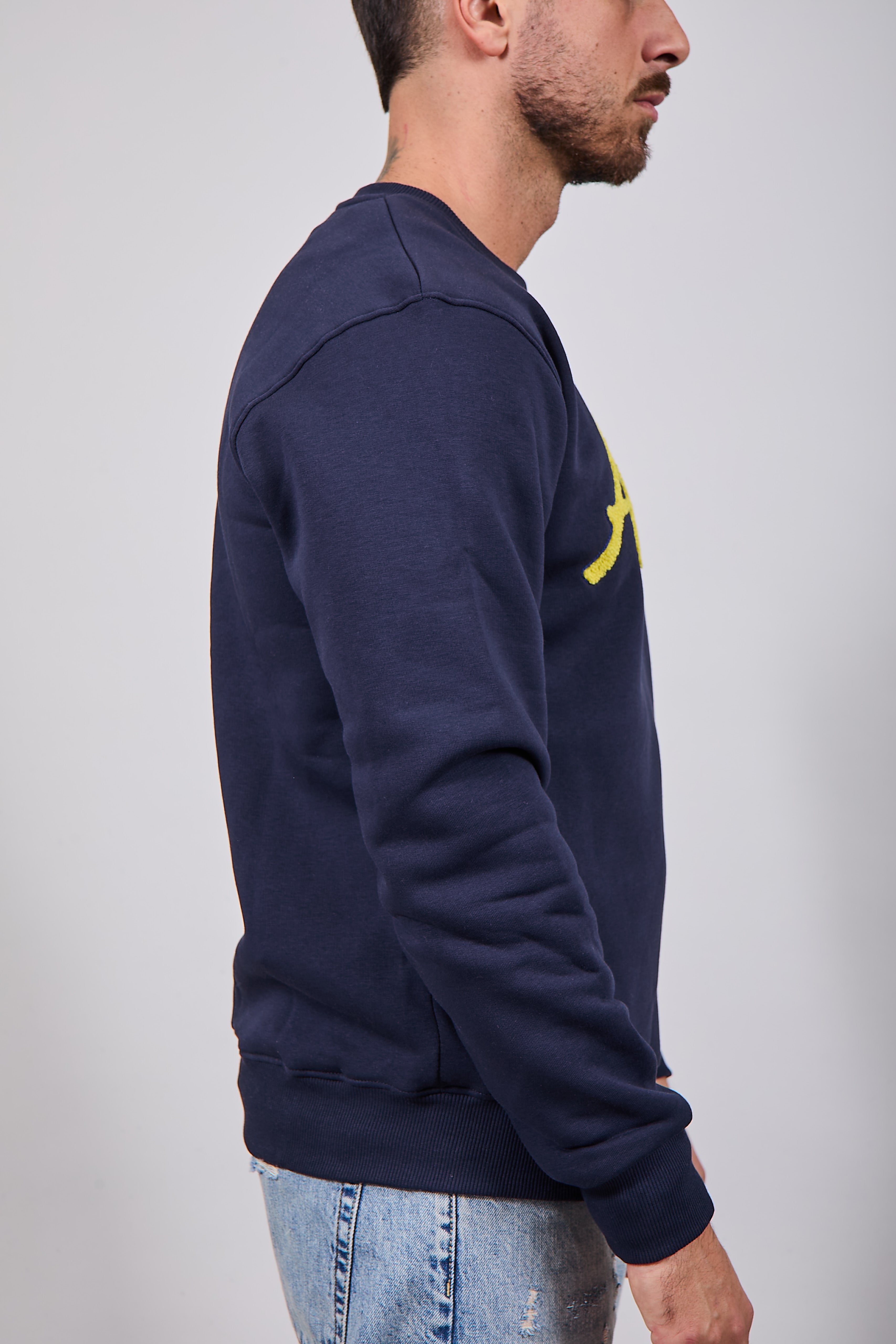 Felpa Superculture Girocollo Blu A1331 (12218688045396)