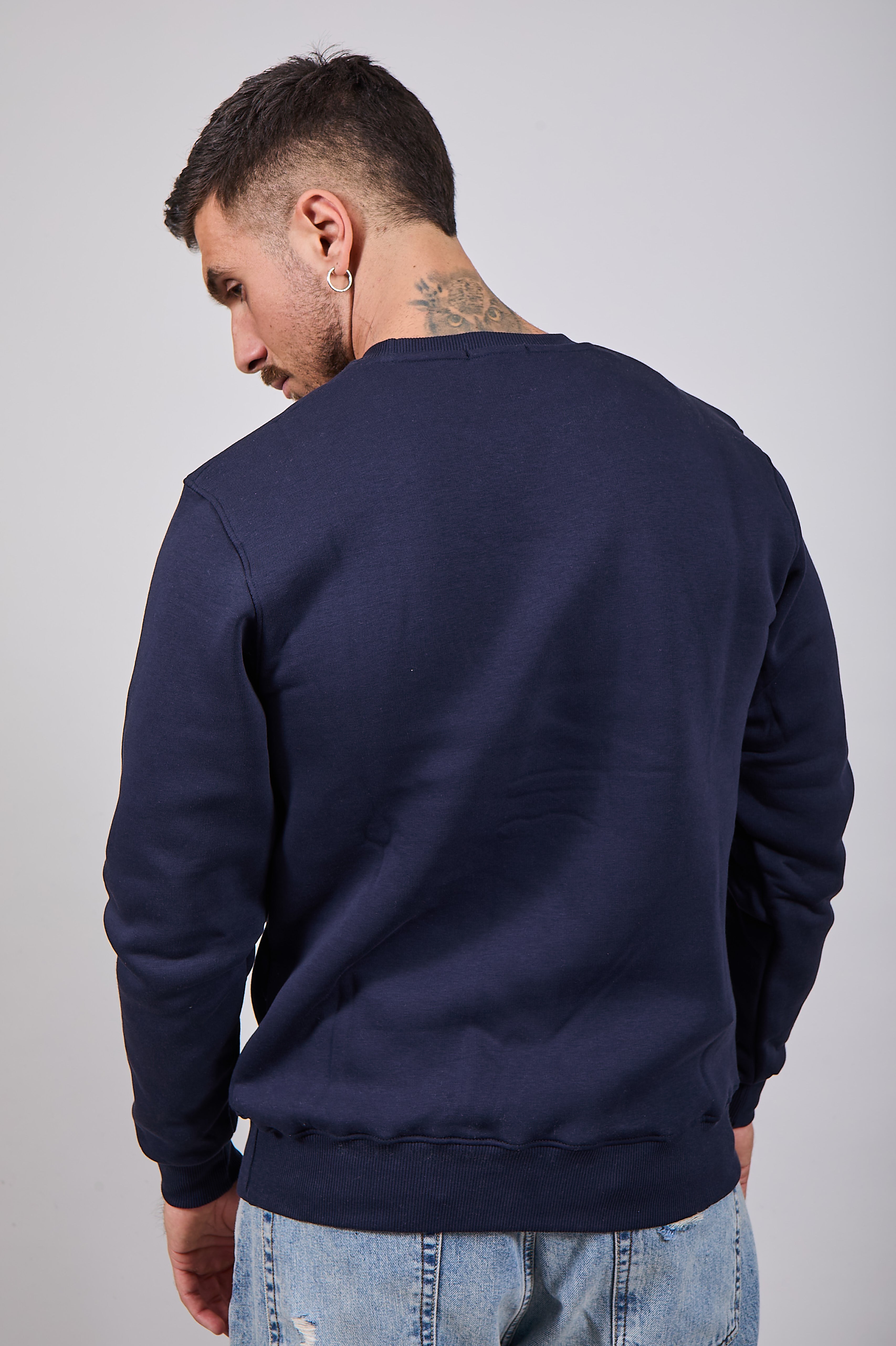 Felpa Superculture Girocollo Blu A1331 (12218688045396)