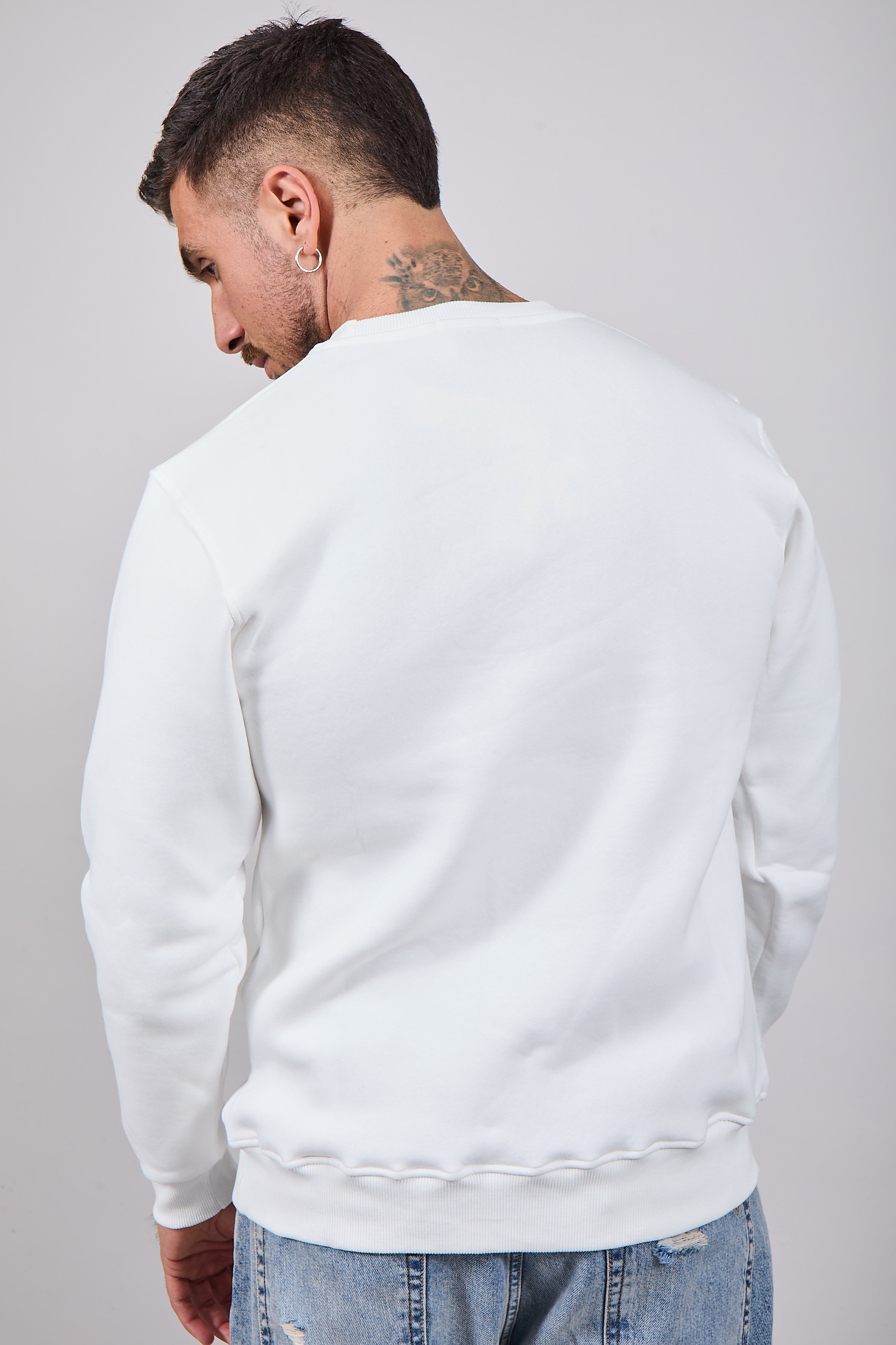 Felpa Superculture Girocollo Bianca A1321 (12218703839572)