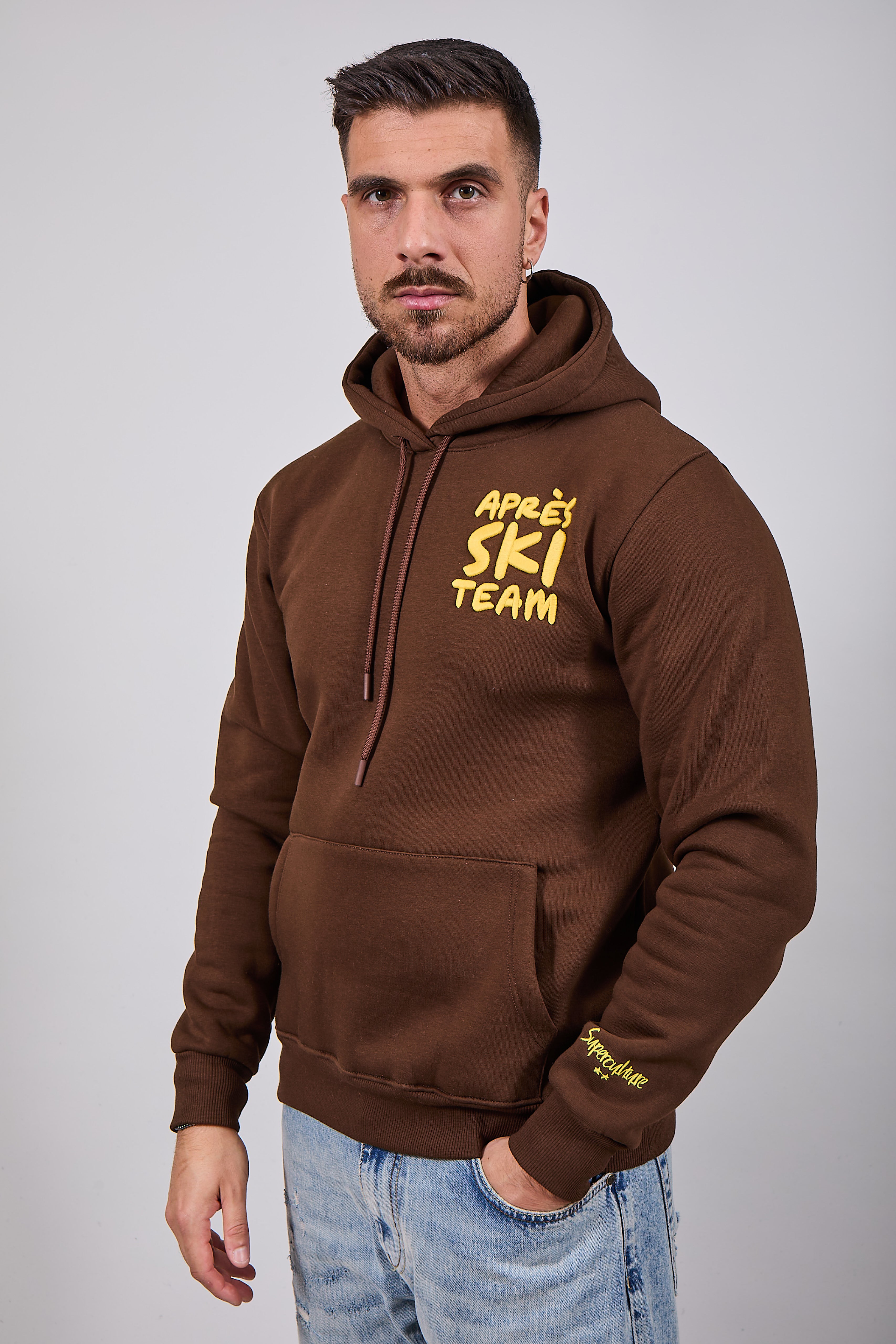 Felpa Superculture Cappuccio Cioccolato A1387 (12218649542996)