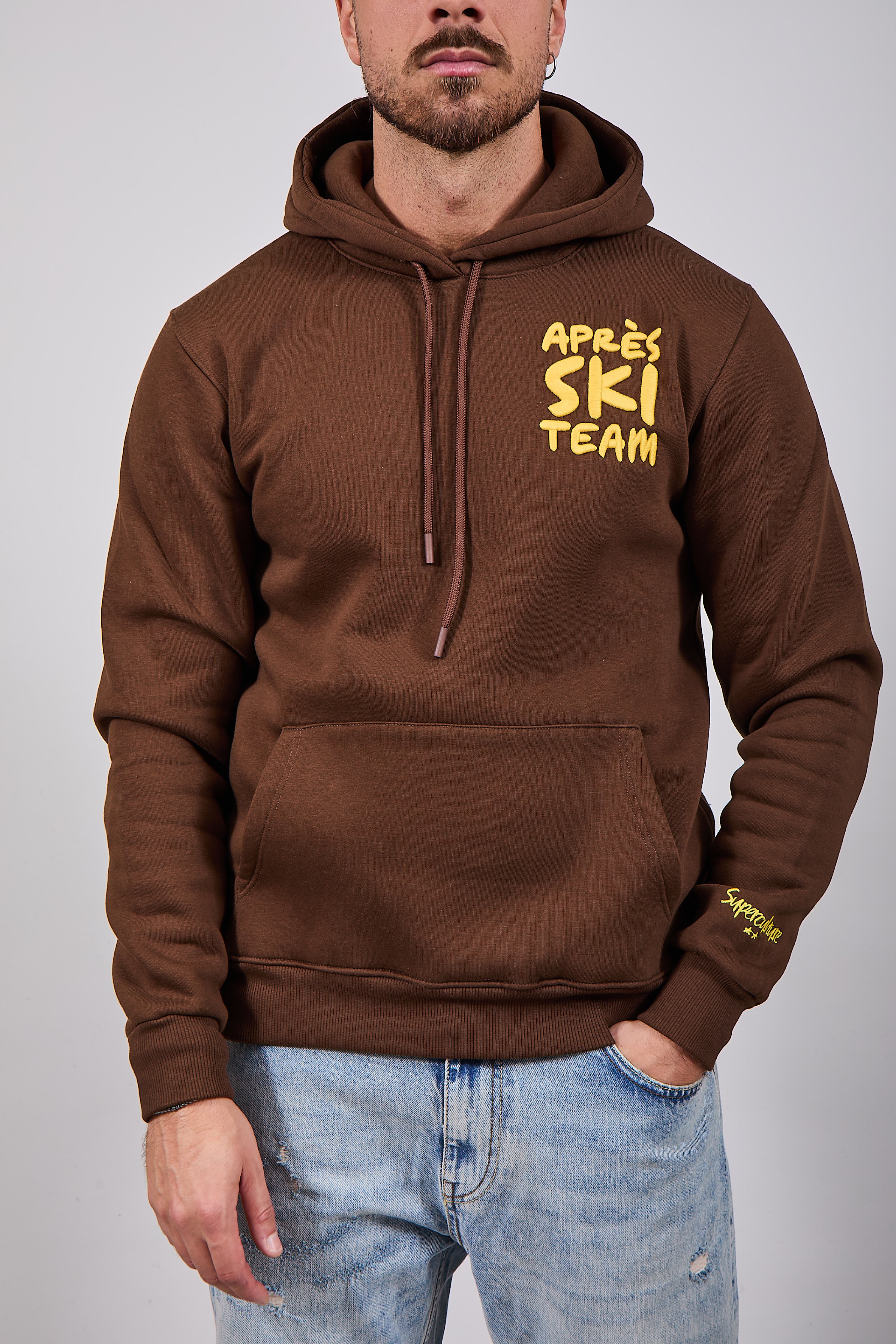 Felpa Superculture Cappuccio Cioccolato A1387 (12218649542996)