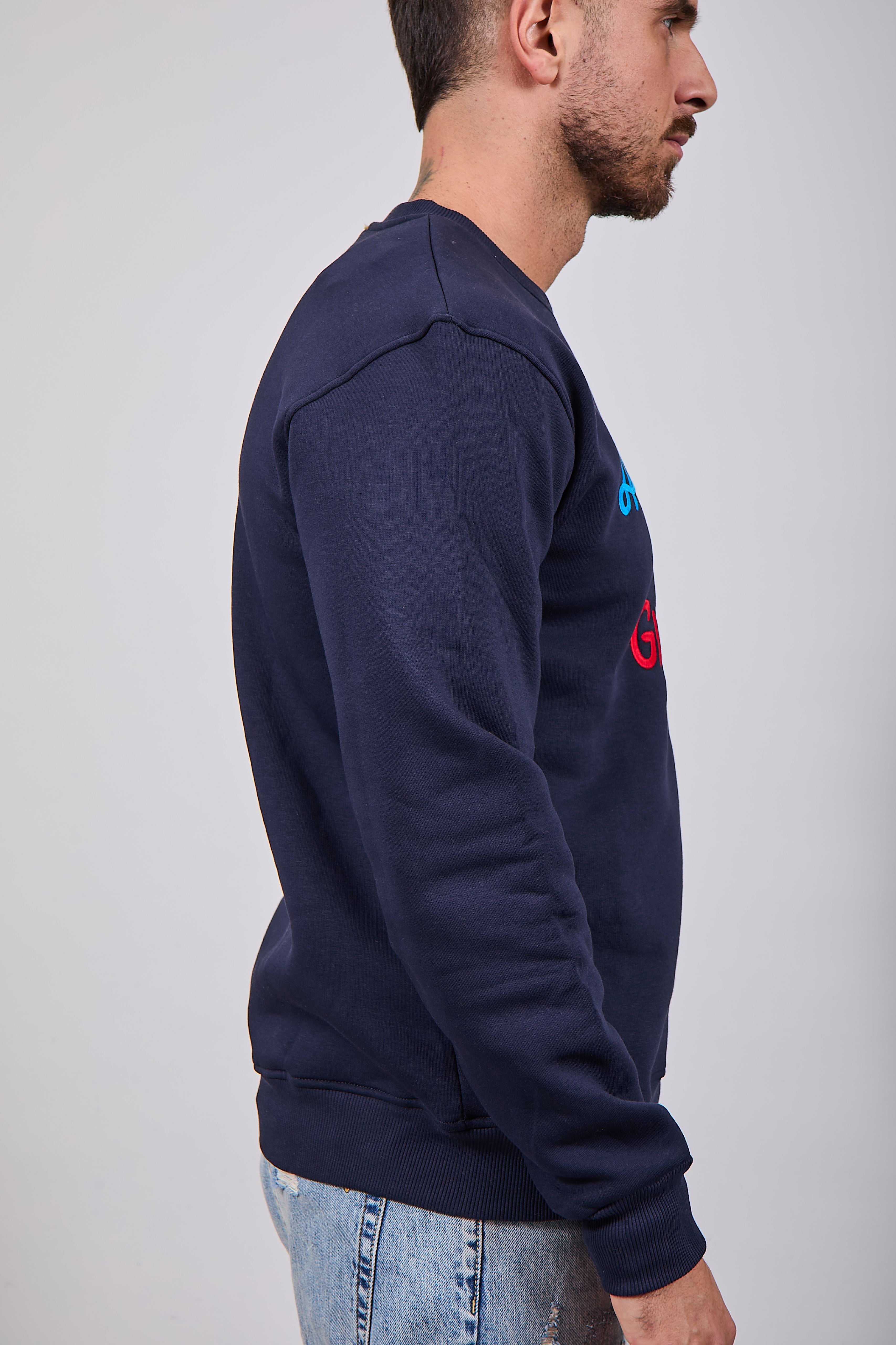 Felpa Superculture Girocollo Blu A1357 (12218666320212)