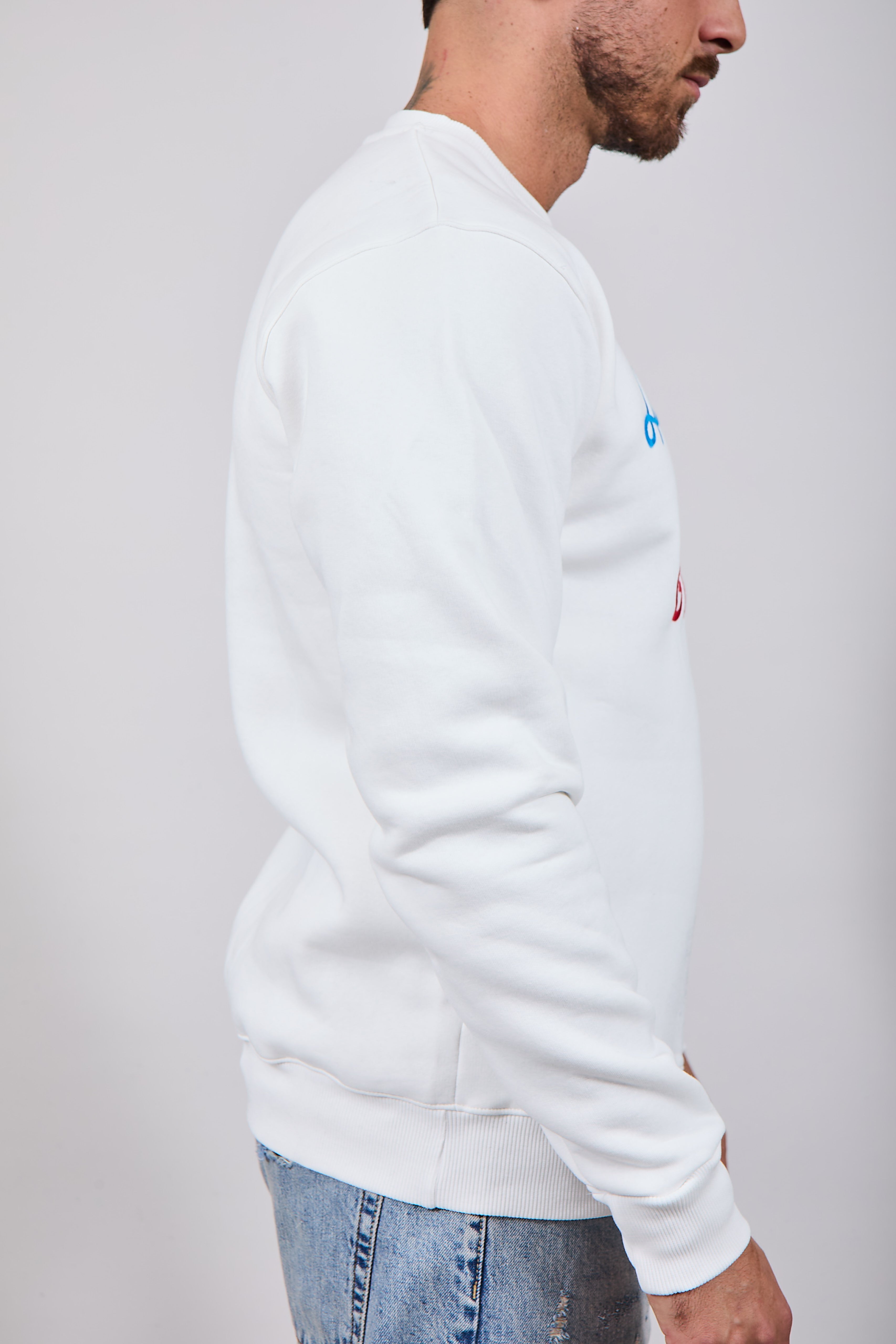 Felpa Superculture Girocollo Bianca A1357 (12218668515668)