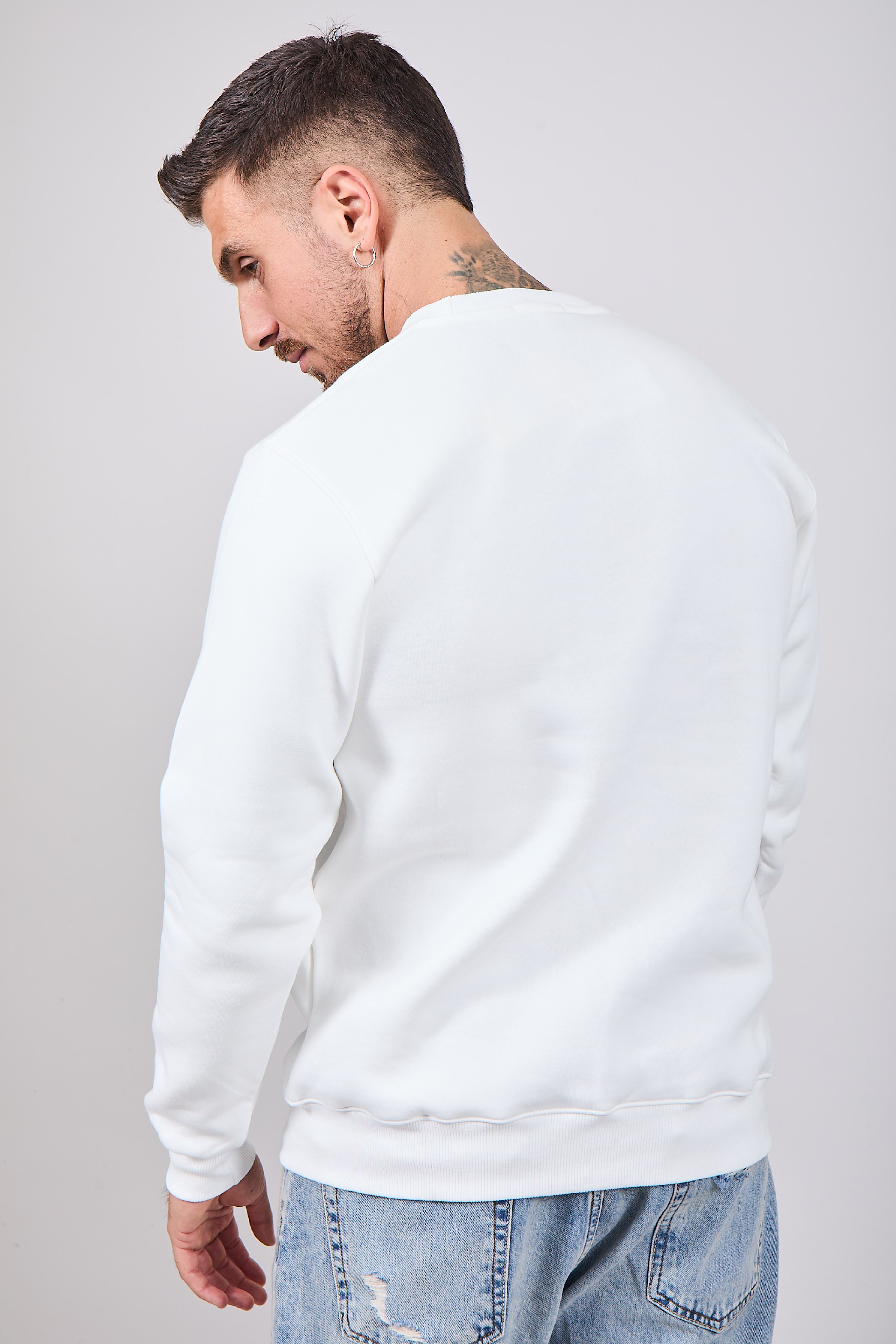 Felpa Superculture Girocollo Bianca A1357 (12218668515668)