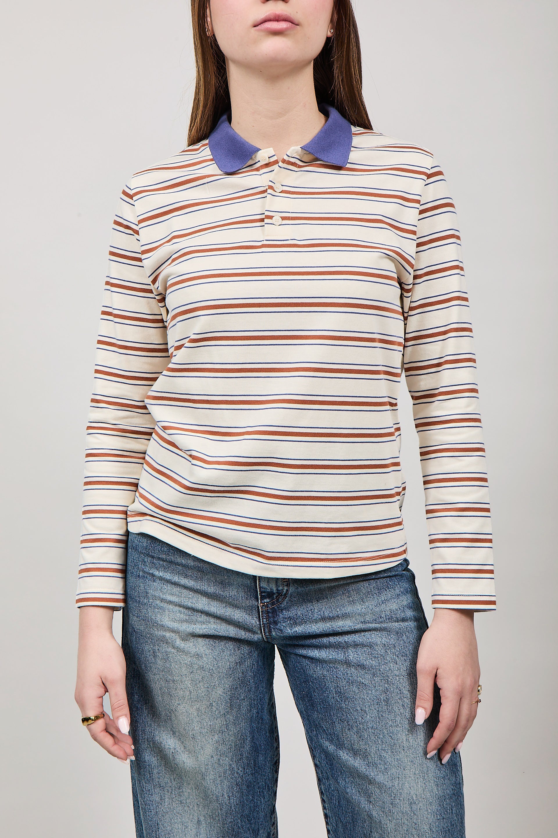 Polo Lumina Rigata Crema