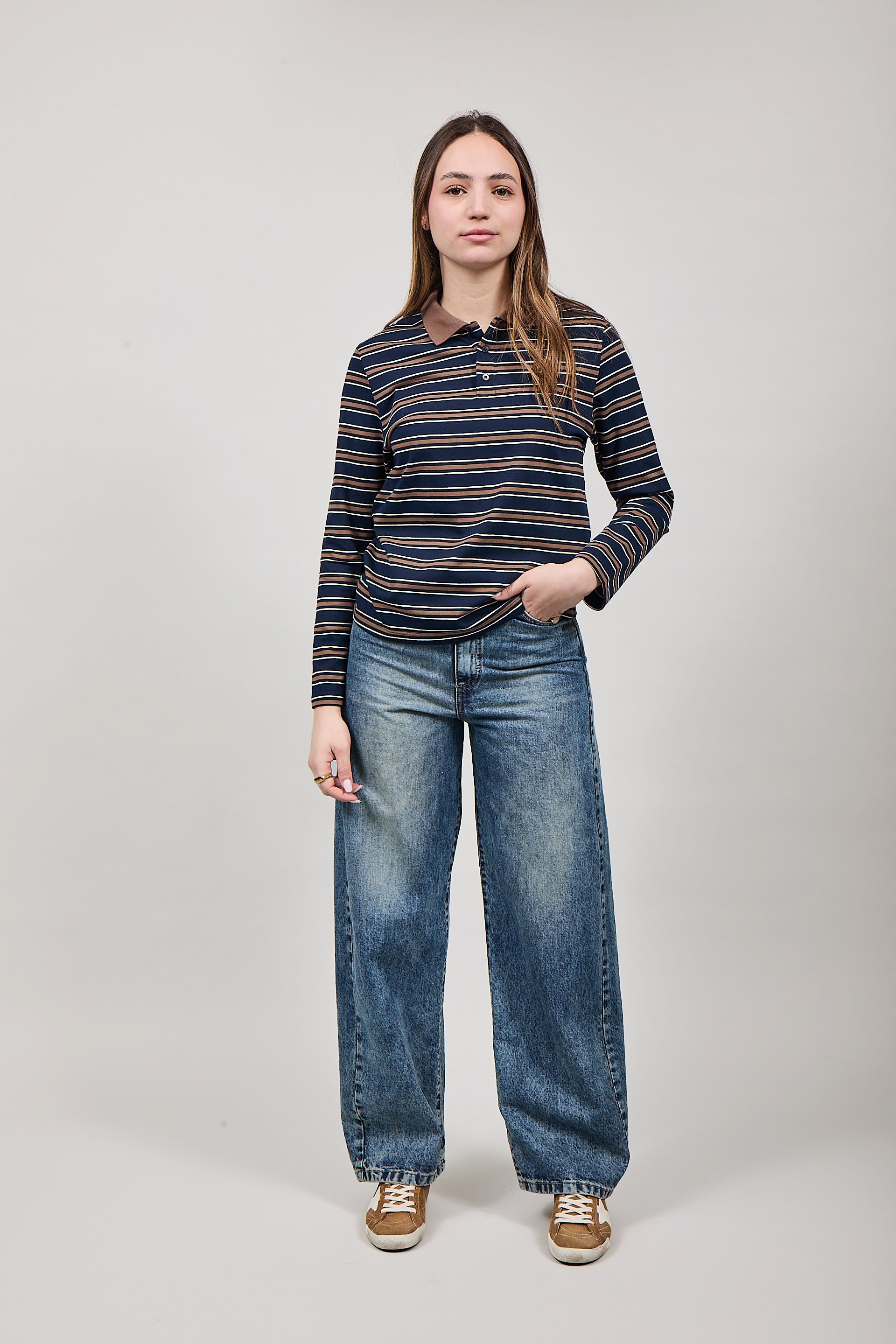 Polo Lumina Rigata Blu