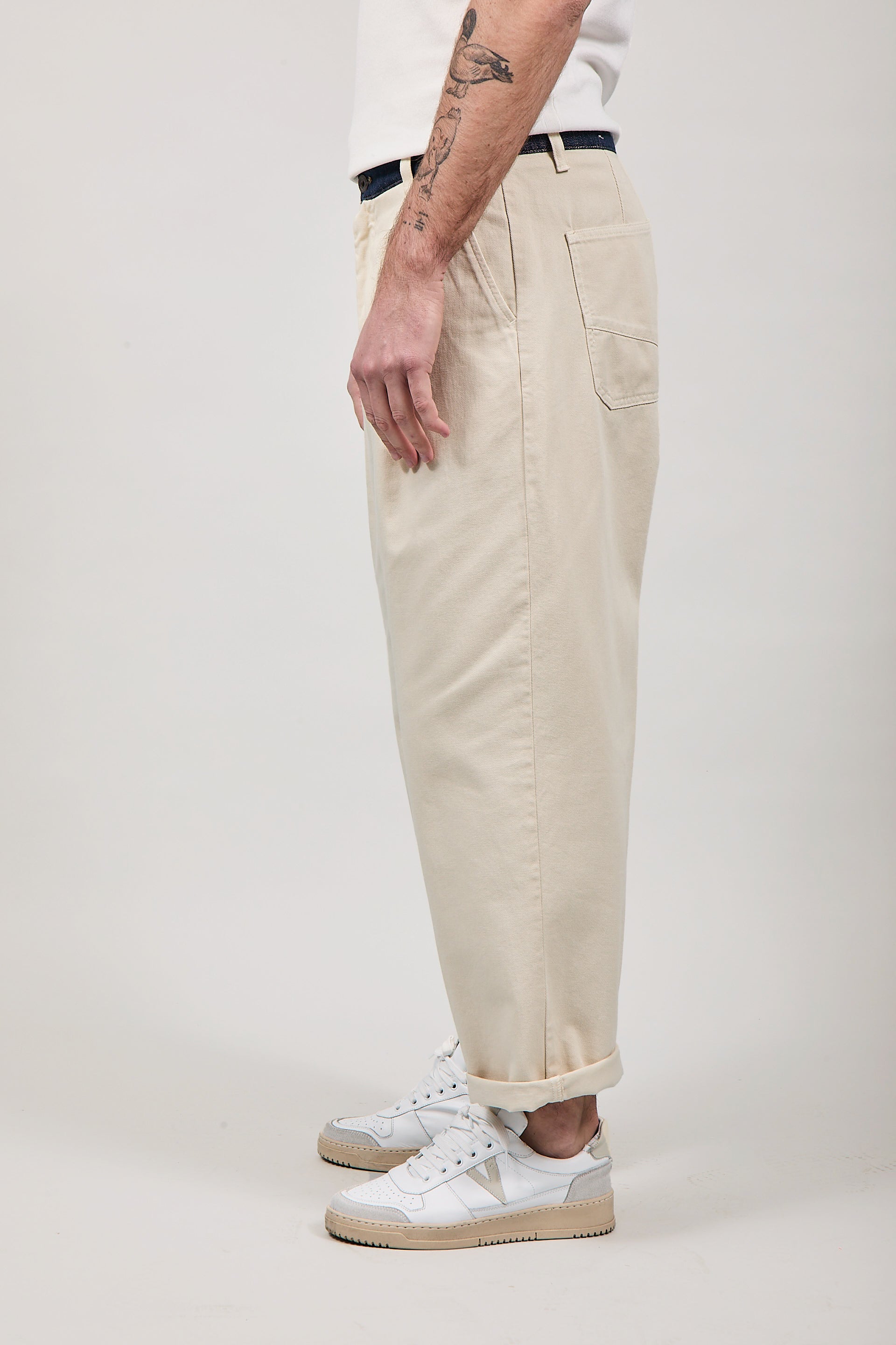 Pantalone cinta denim Berna Panna