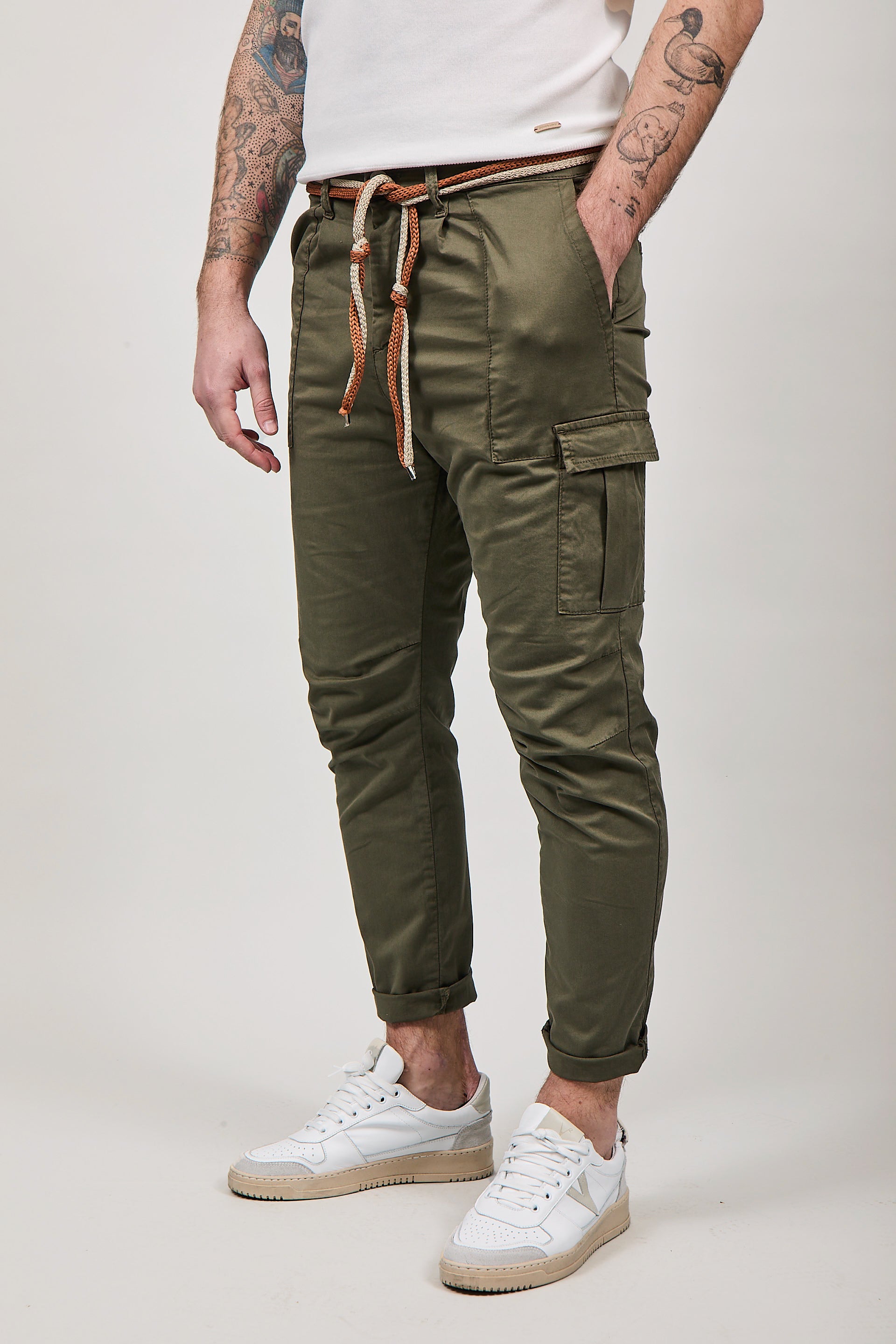 Pantalone Over-d Cargo Verde p64
