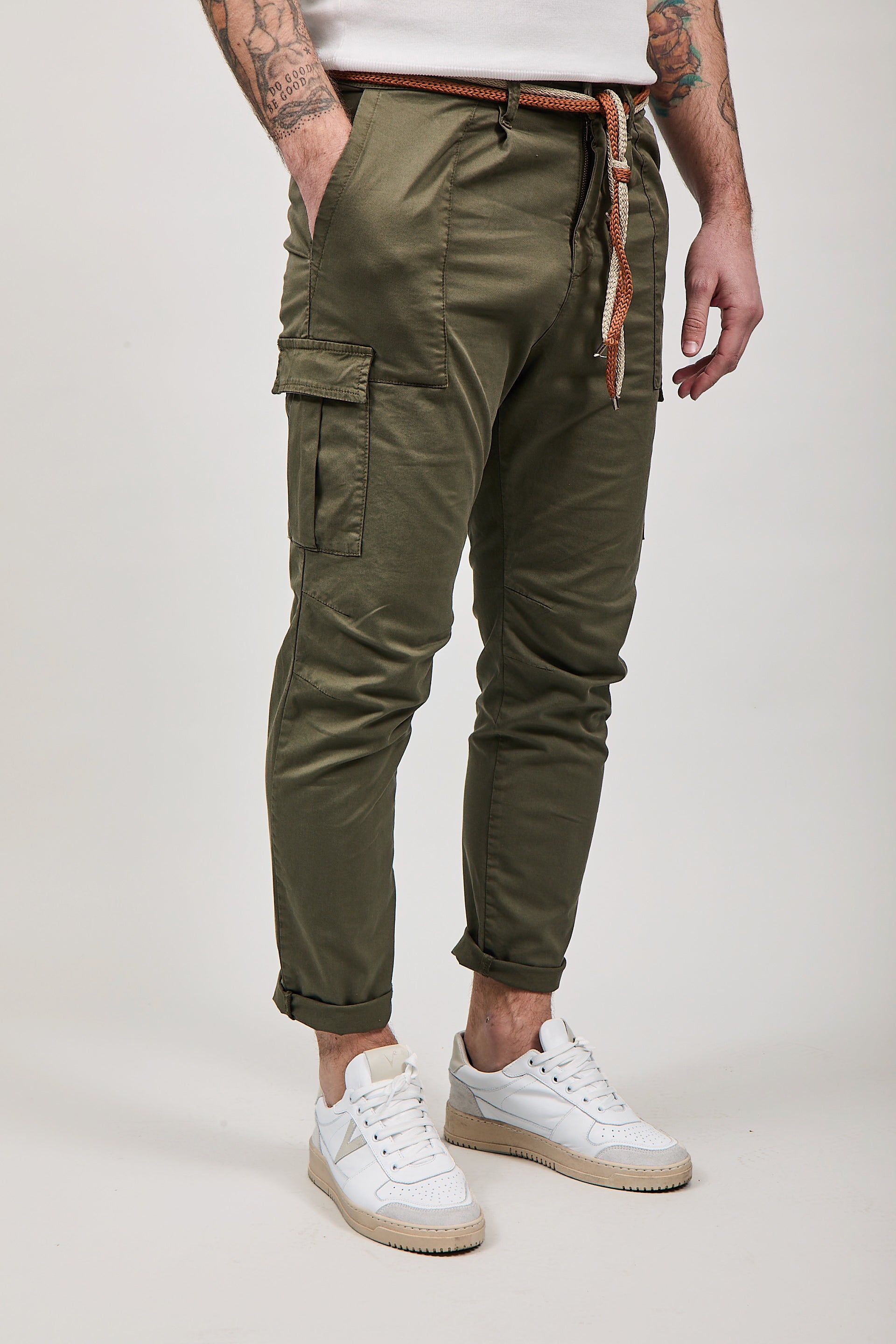 Pantalone Over-d Cargo Verde p64