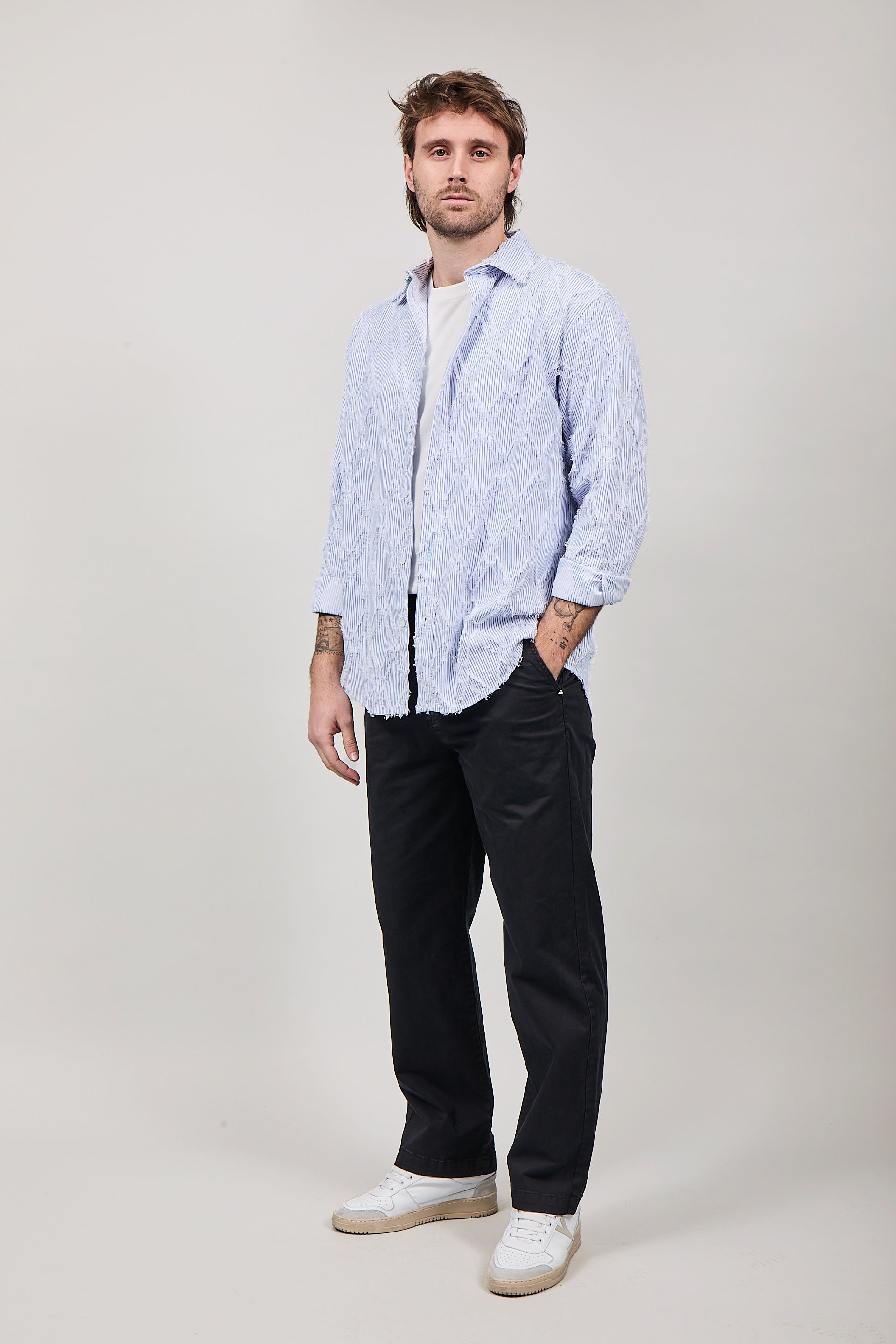 Camicia Berna Righe e fili 3430