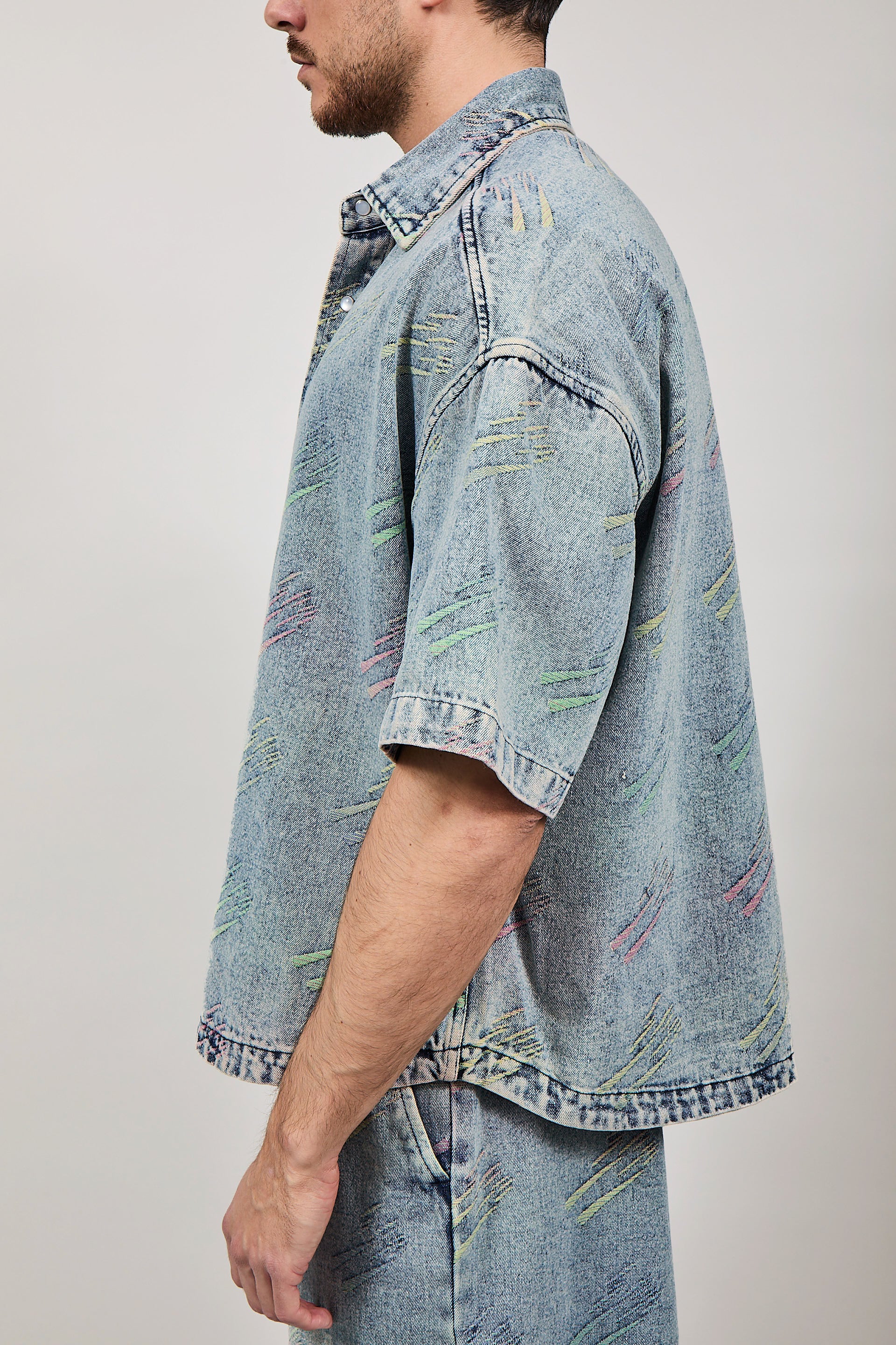 Camicia Berna denim dettagli fluo