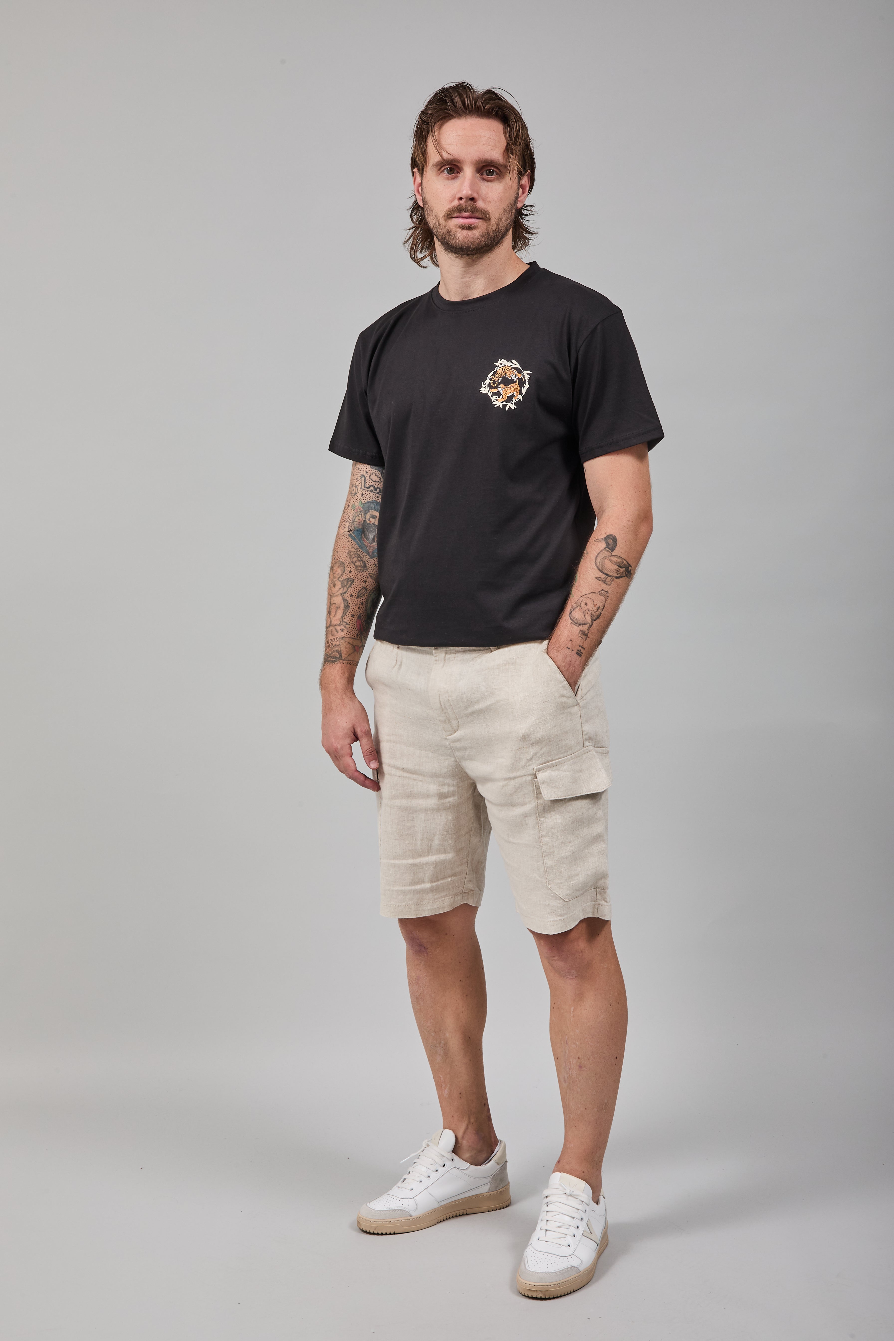 Bermuda Gianni Lupo Lino Beige 5209